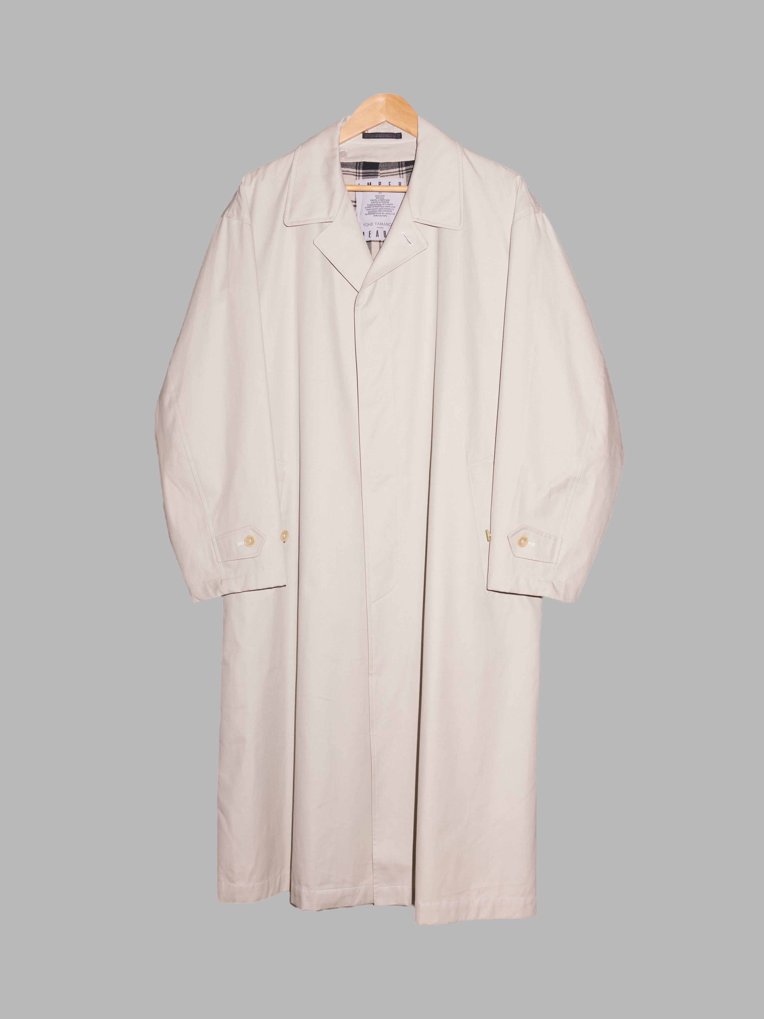 Yohji Yamamoto Impermeable Homme 1980s beige cotton raincoat