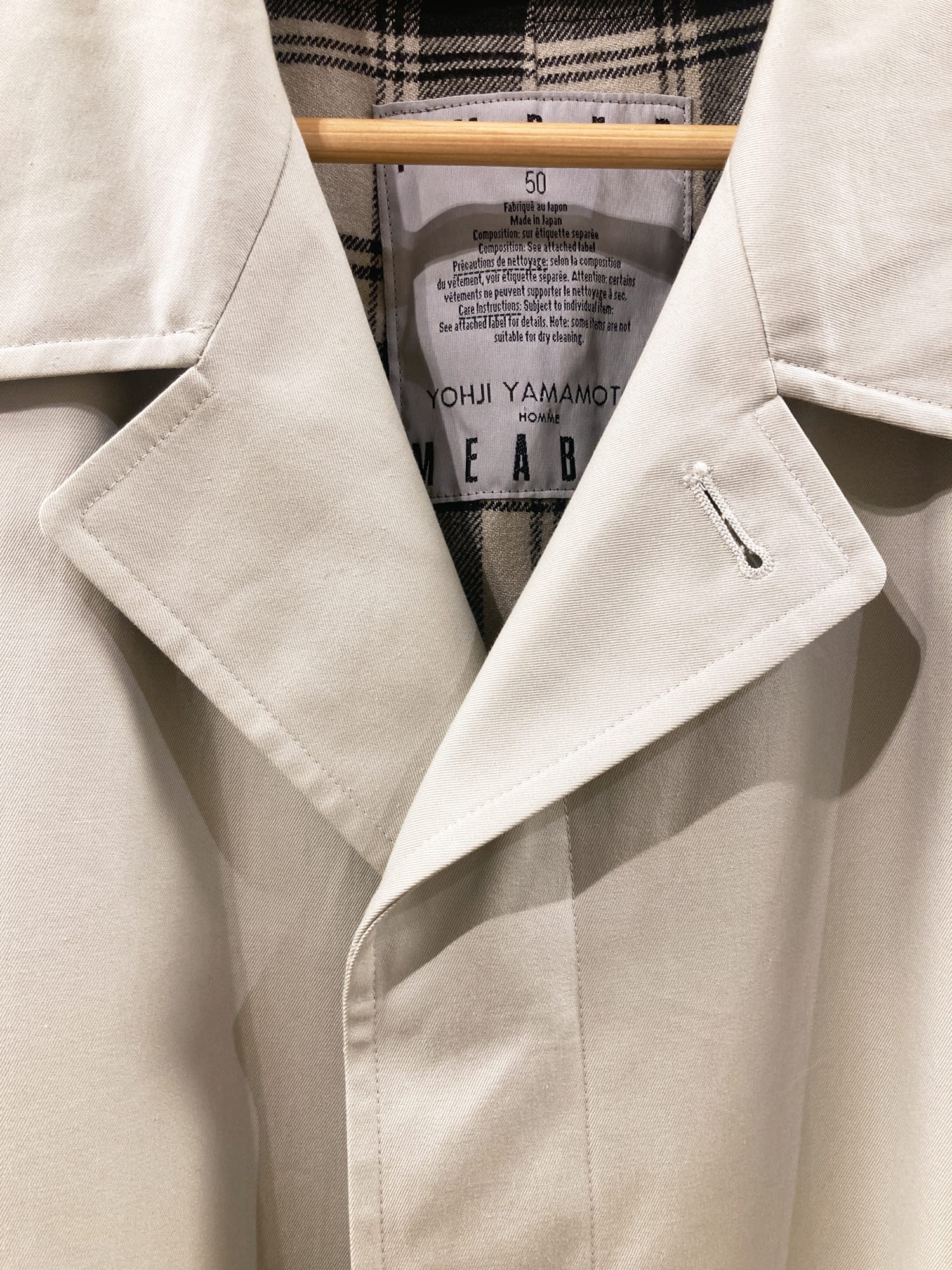 Yohji Yamamoto Impermeable Homme 1980s beige cotton raincoat