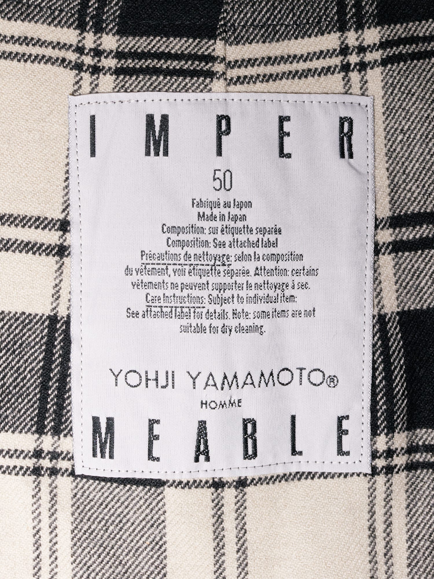 Yohji Yamamoto Impermeable Homme 1980s beige cotton raincoat with woolen liner