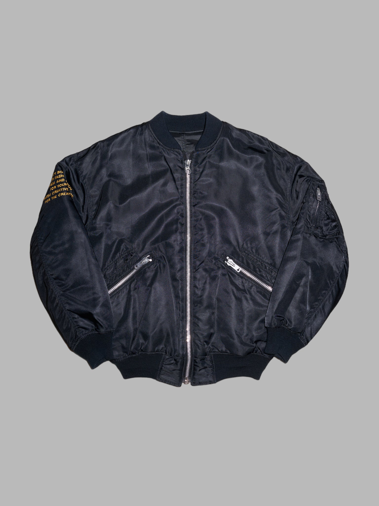 Men’s Ba-tsu 1980s reversible black nylon MA-1 bomber jacket