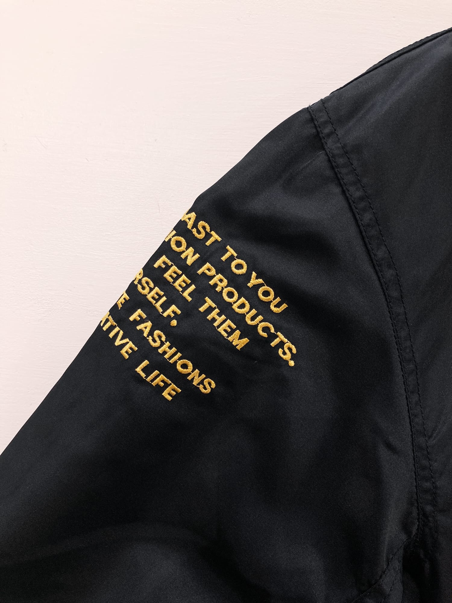 Men's Ba-tsu 1980s reversible black nylon MA-1 bomber jacket