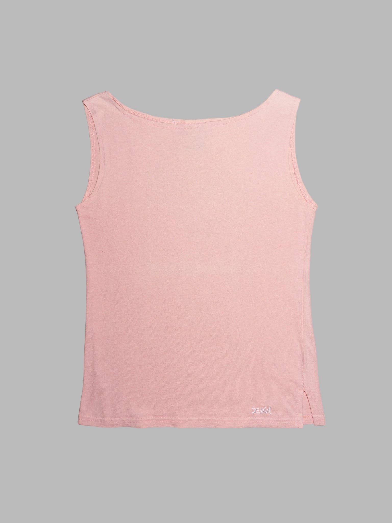 X-Girl Kim Gordon Daisy von Furth 1990s peach-y pink cotton hem logo singlet