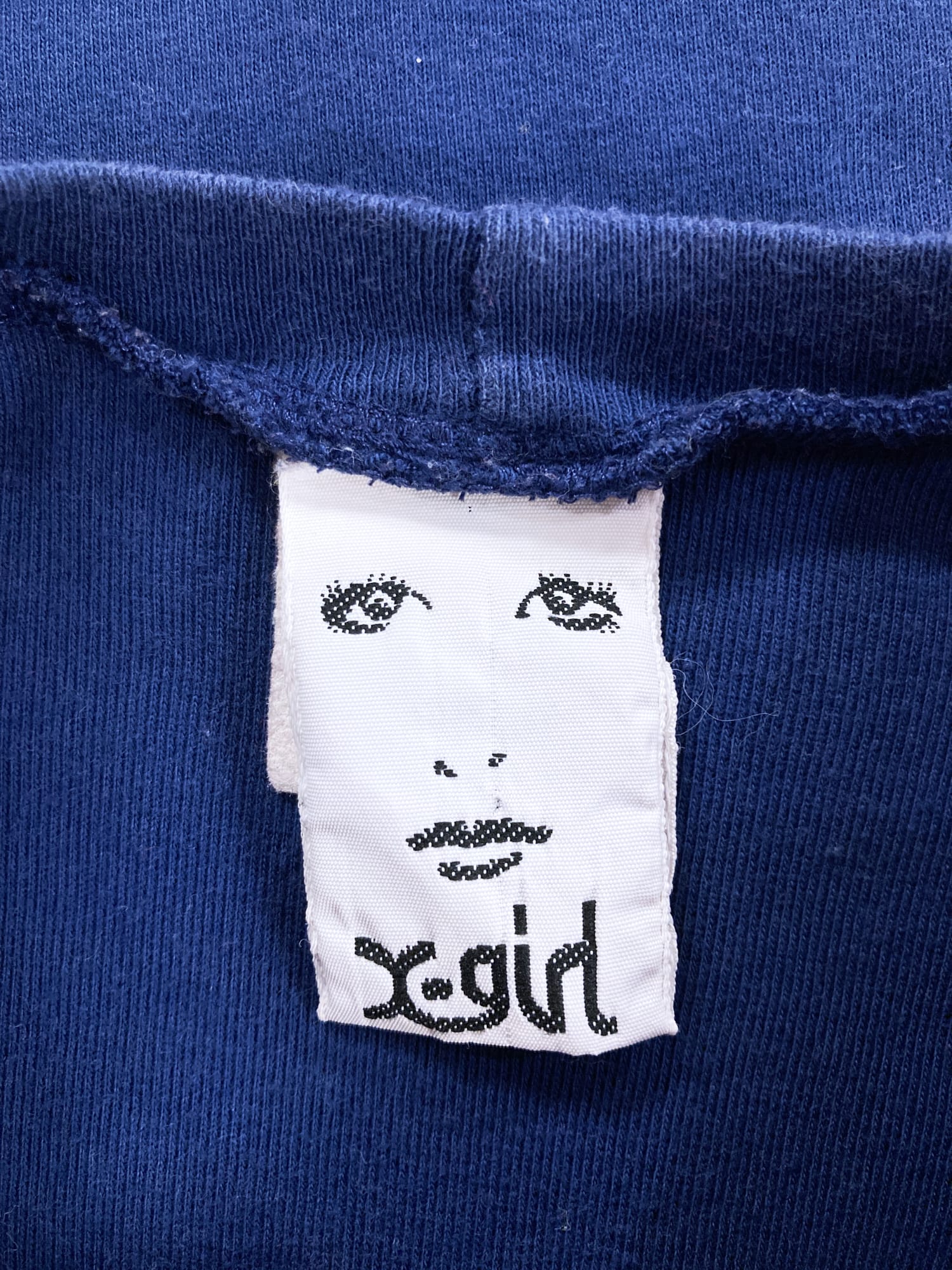 X-Girl Kim Gordon Daisy von Furth 1990s navy cotton jersey ‘outdoor’ graphic baby tee