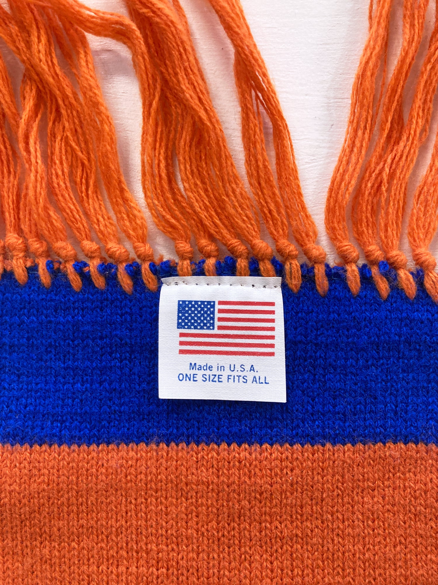 X-Girl Kim Gordon 1990s blue orange striped knit beanie with matching scarf