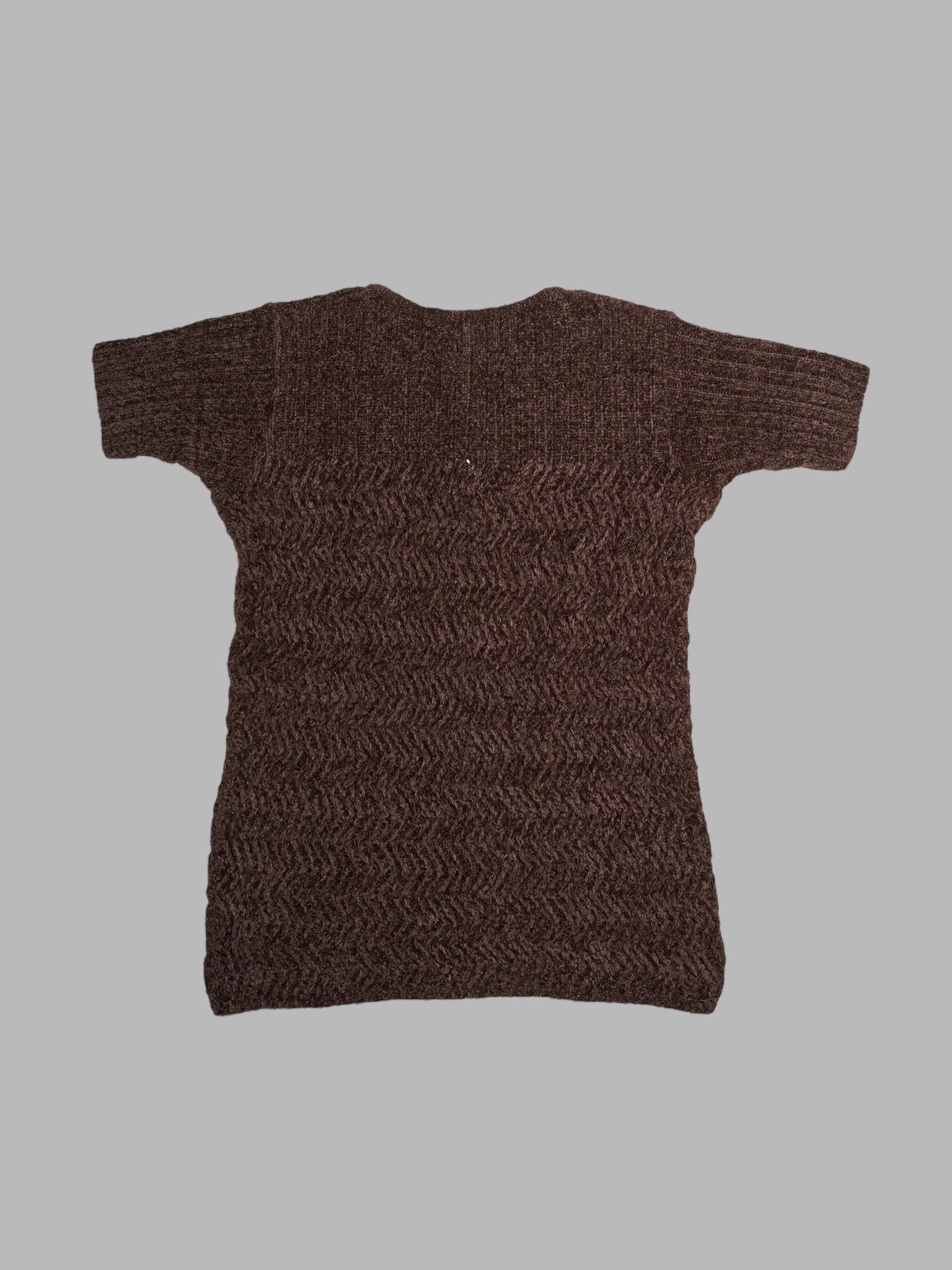 Martino Midali thick dark brown acrylic knitted t-shirt