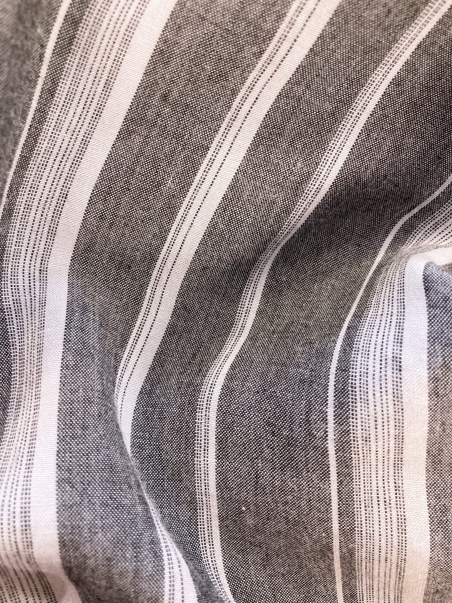 Pashu Shin Hosokawa 1980s grey striped shirt with flocked velvet cursive P