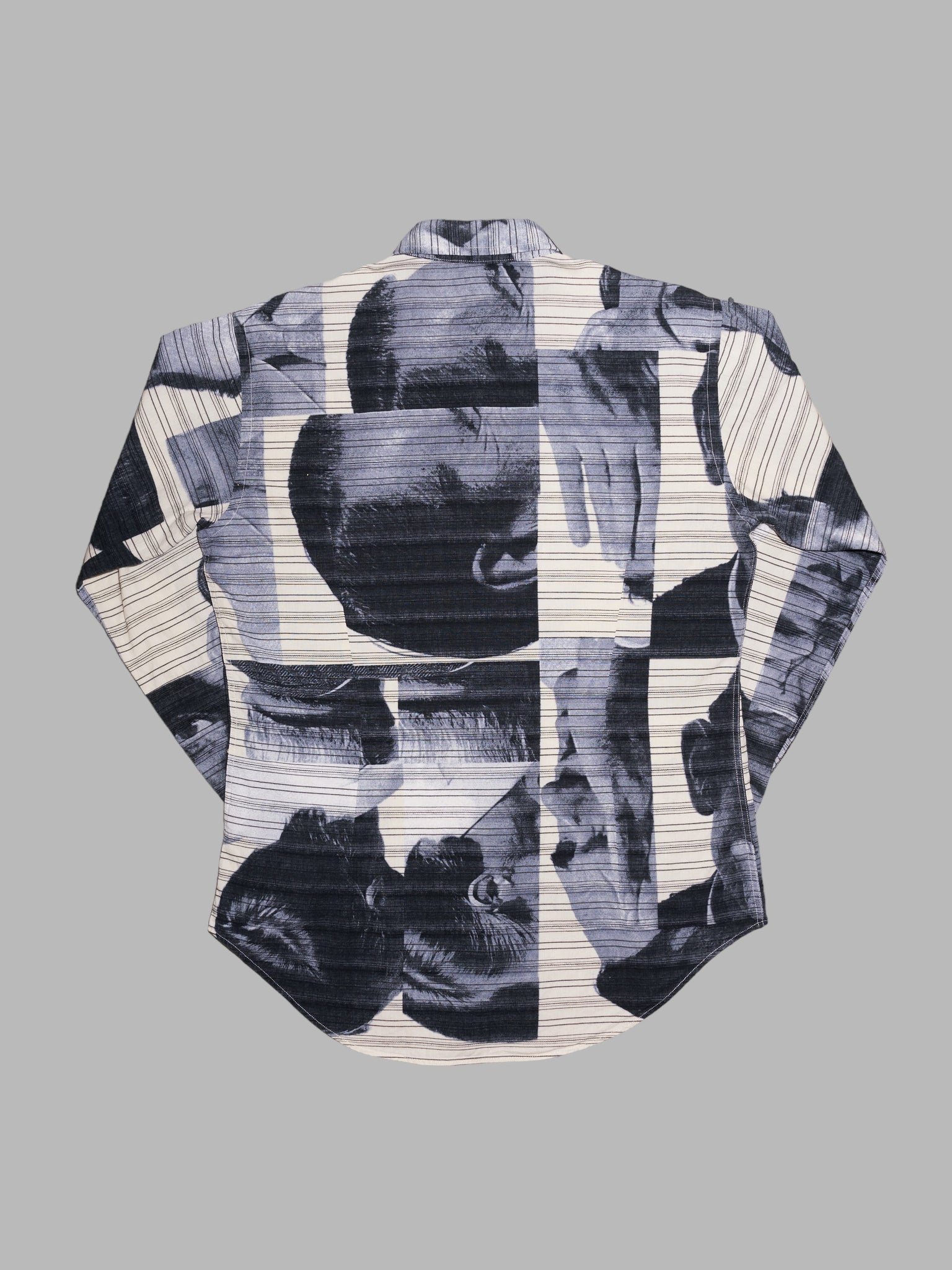 E-play by Replay blue and beige cotton face print shirt