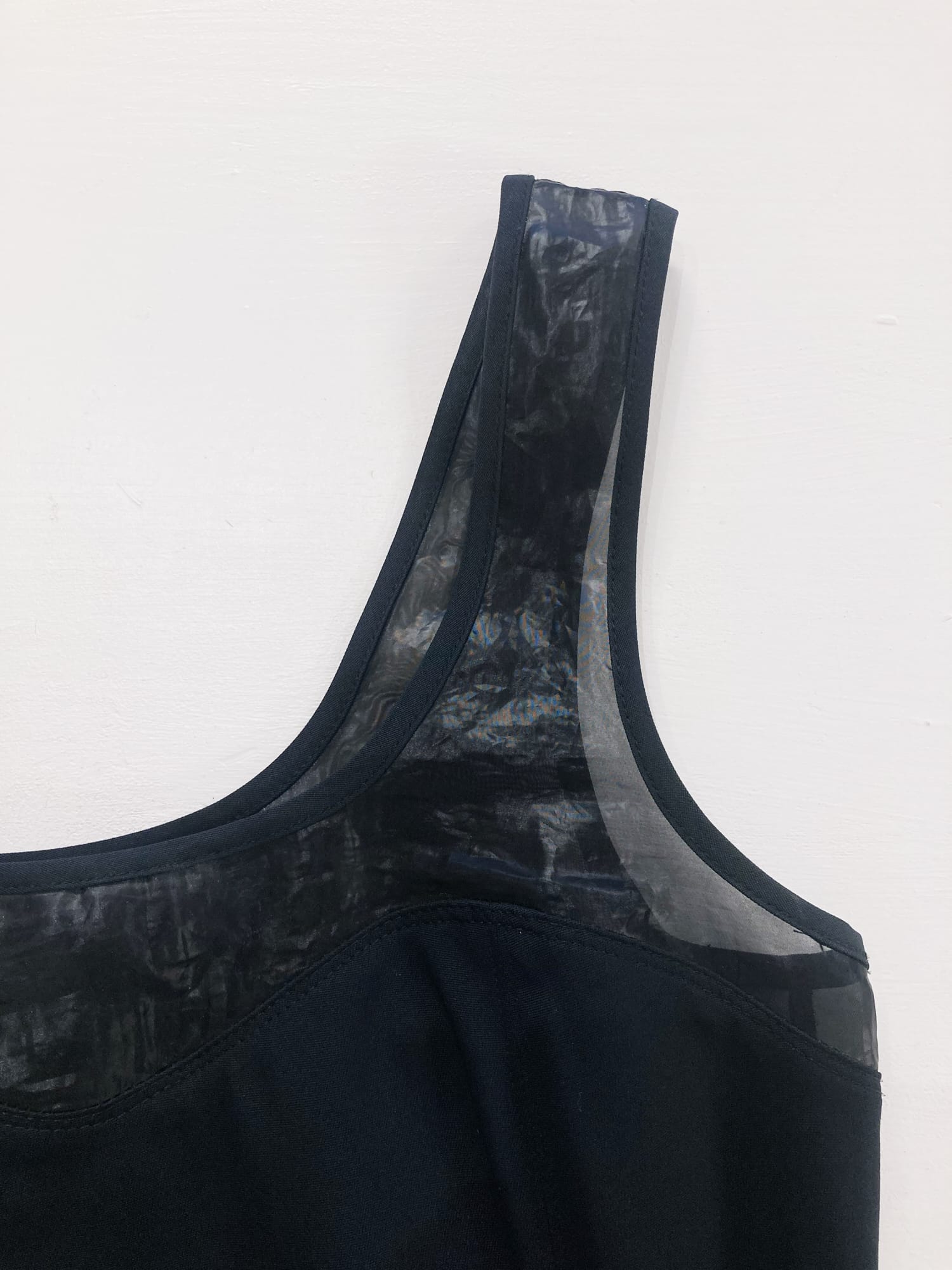 Versace Jeans Couture 1990s black stretch mini dress with transparent neckline