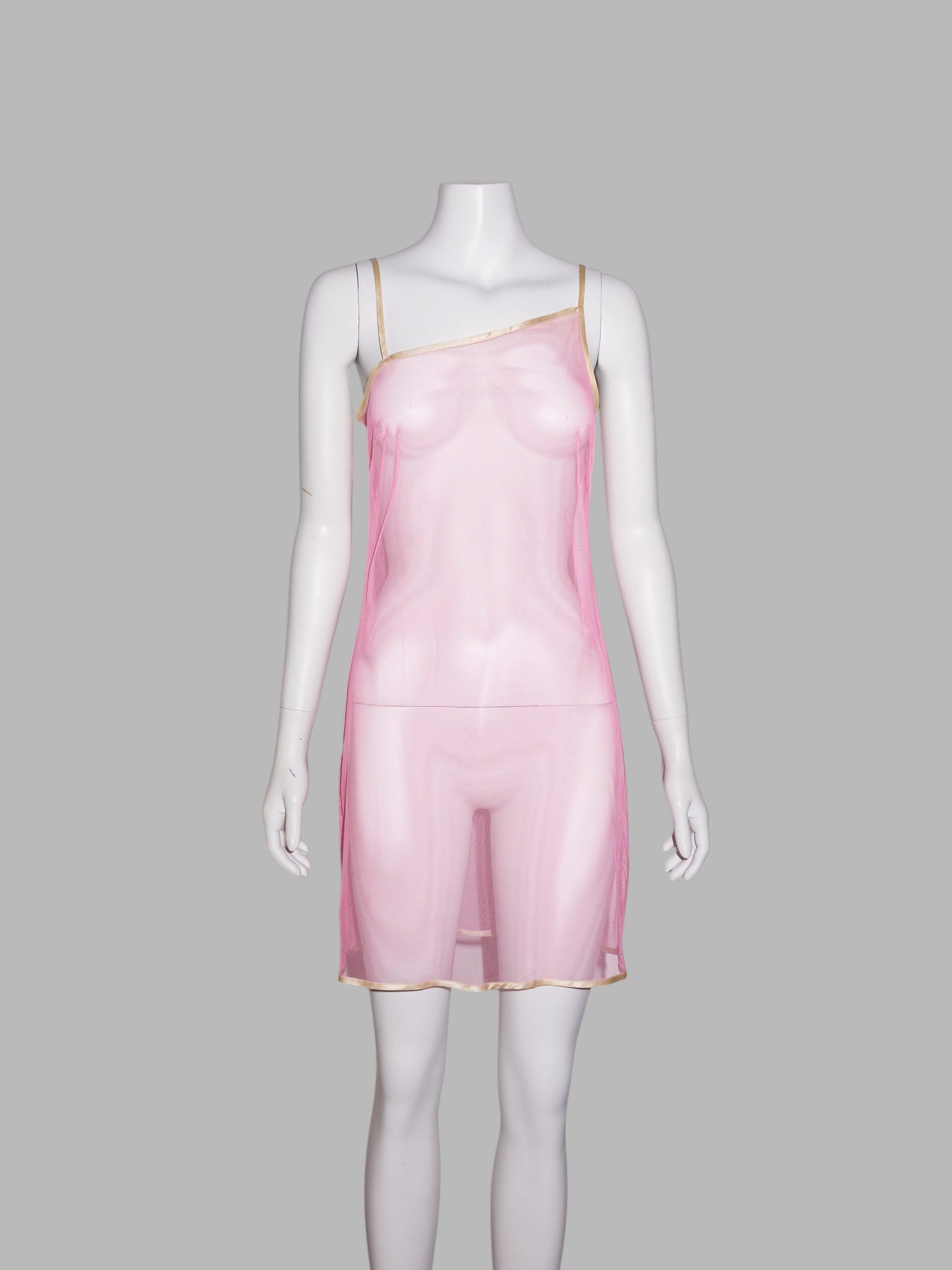 Max Mara Sportmax layered pink mesh and floral print cotton camisole dress