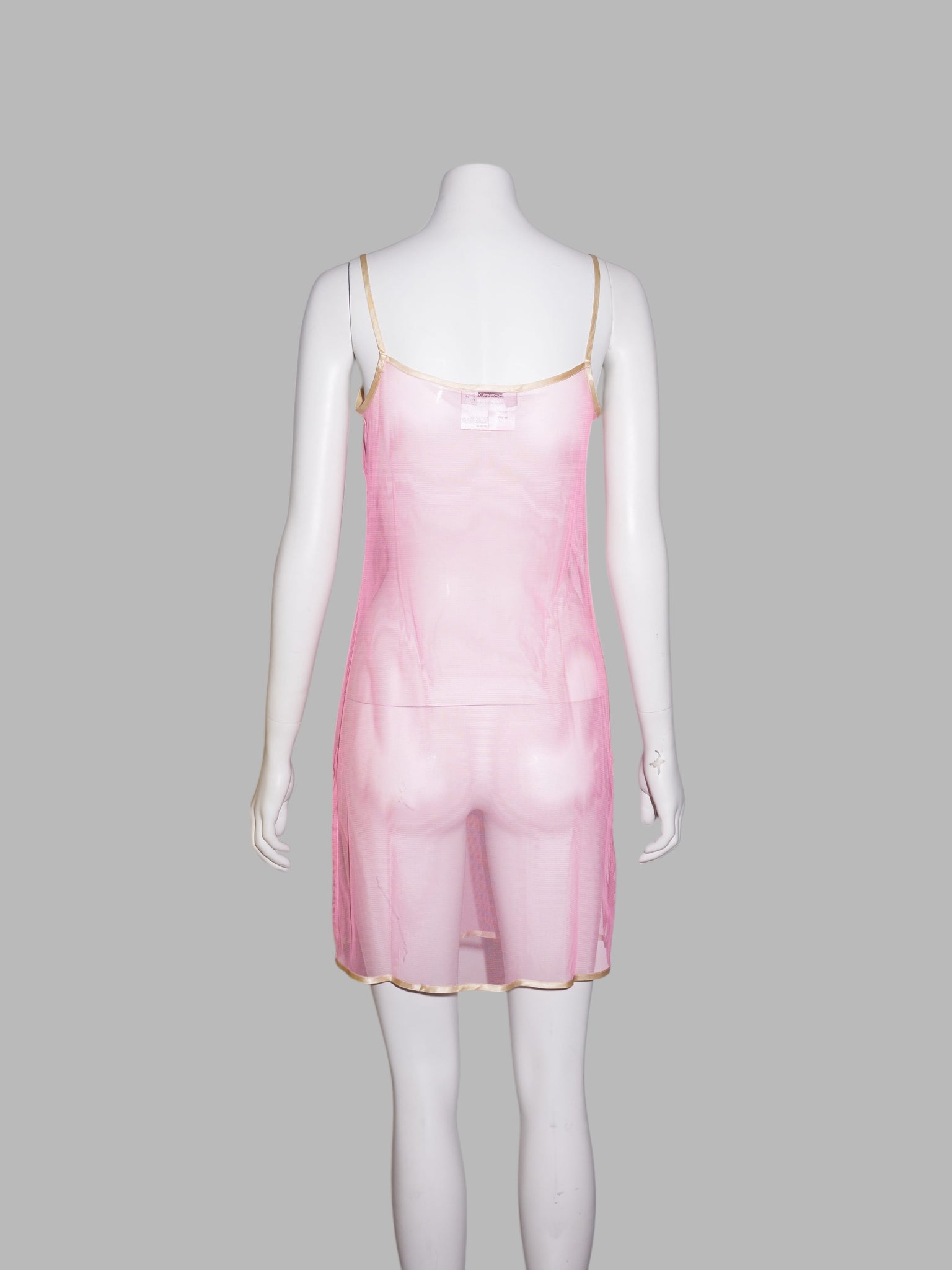 Max Mara Sportmax layered pink mesh and floral print cotton camisole dress