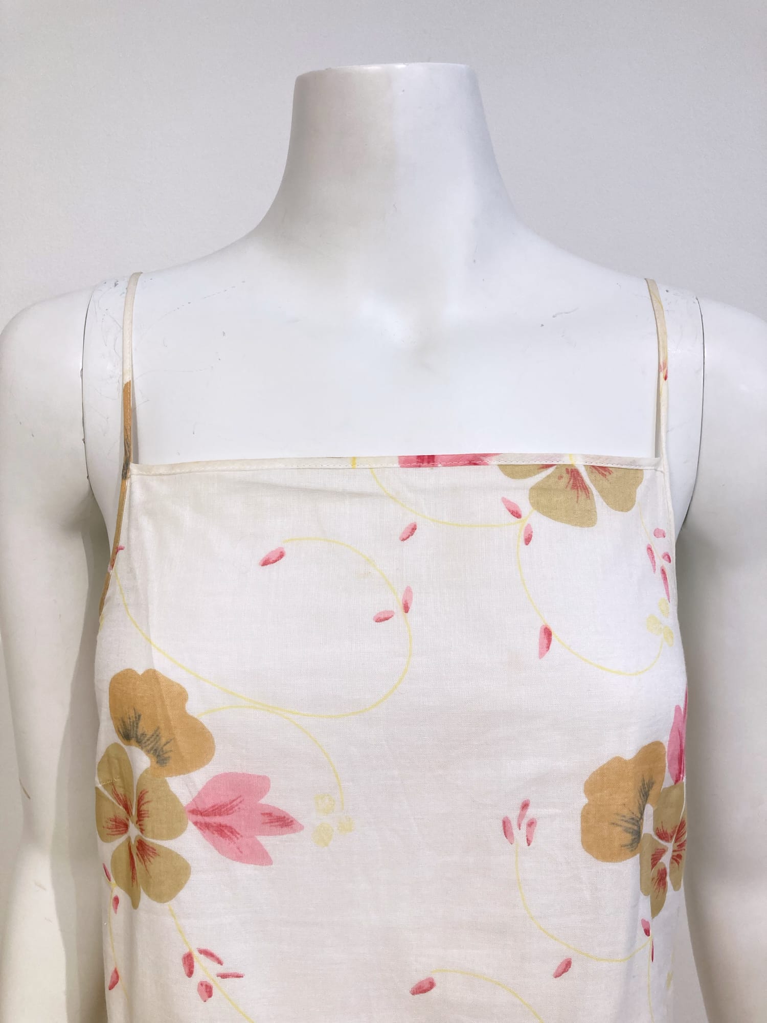 Max Mara Sportmax layered pink mesh and floral print cotton camisole dress