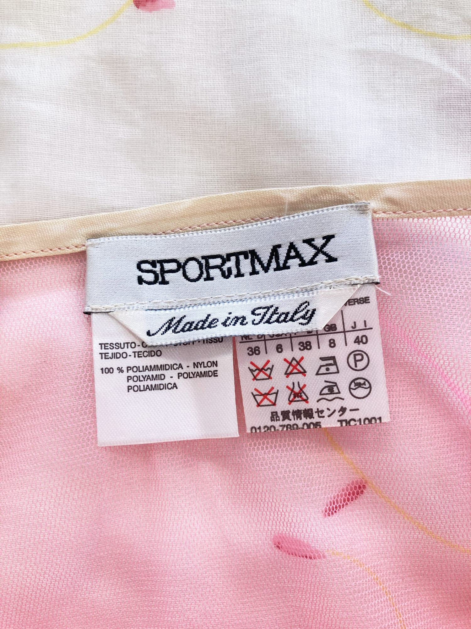 Max Mara Sportmax layered pink mesh and floral print cotton camisole dress