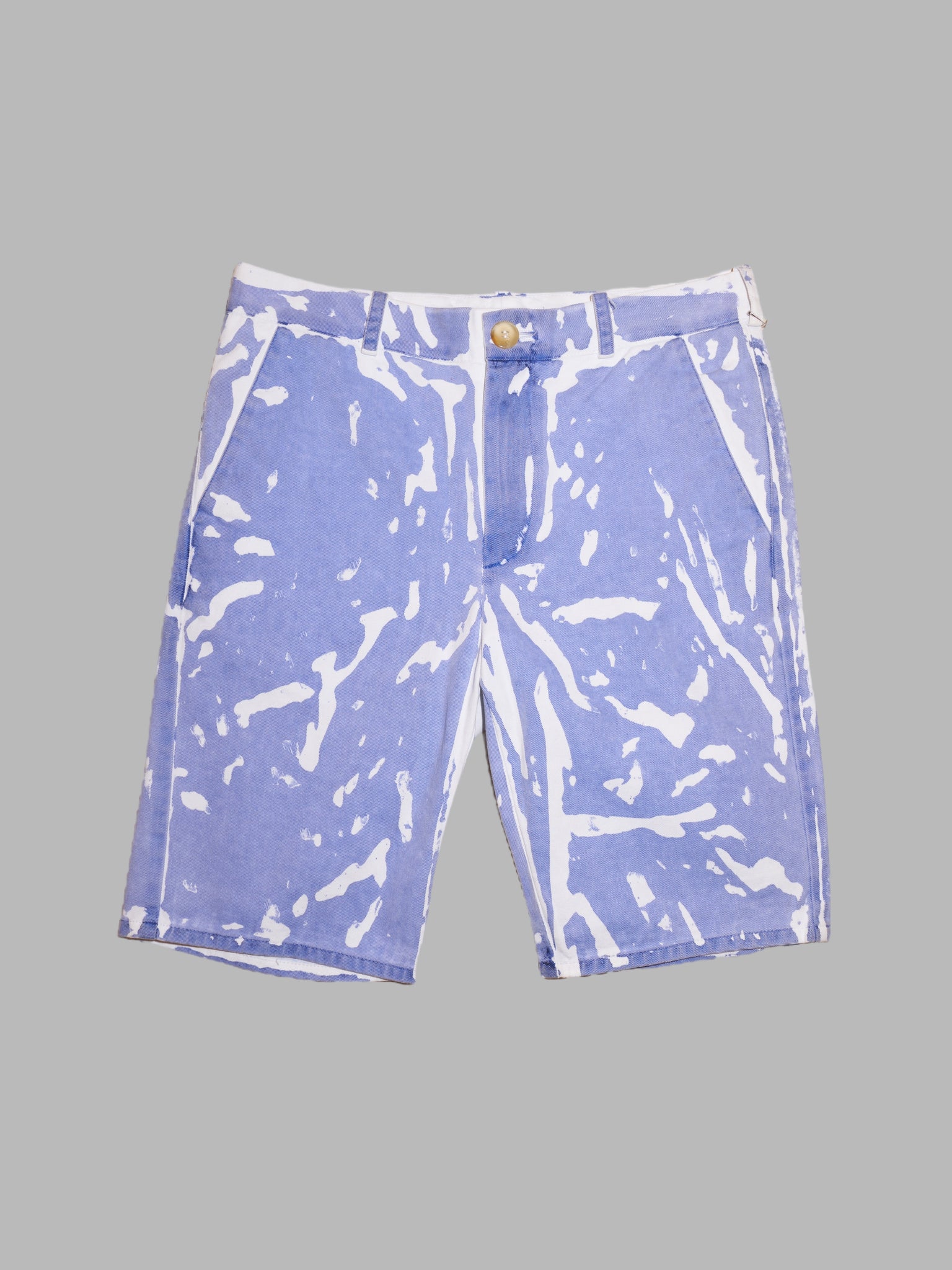 Eley Kishimoto blue cotton splotch print shorts