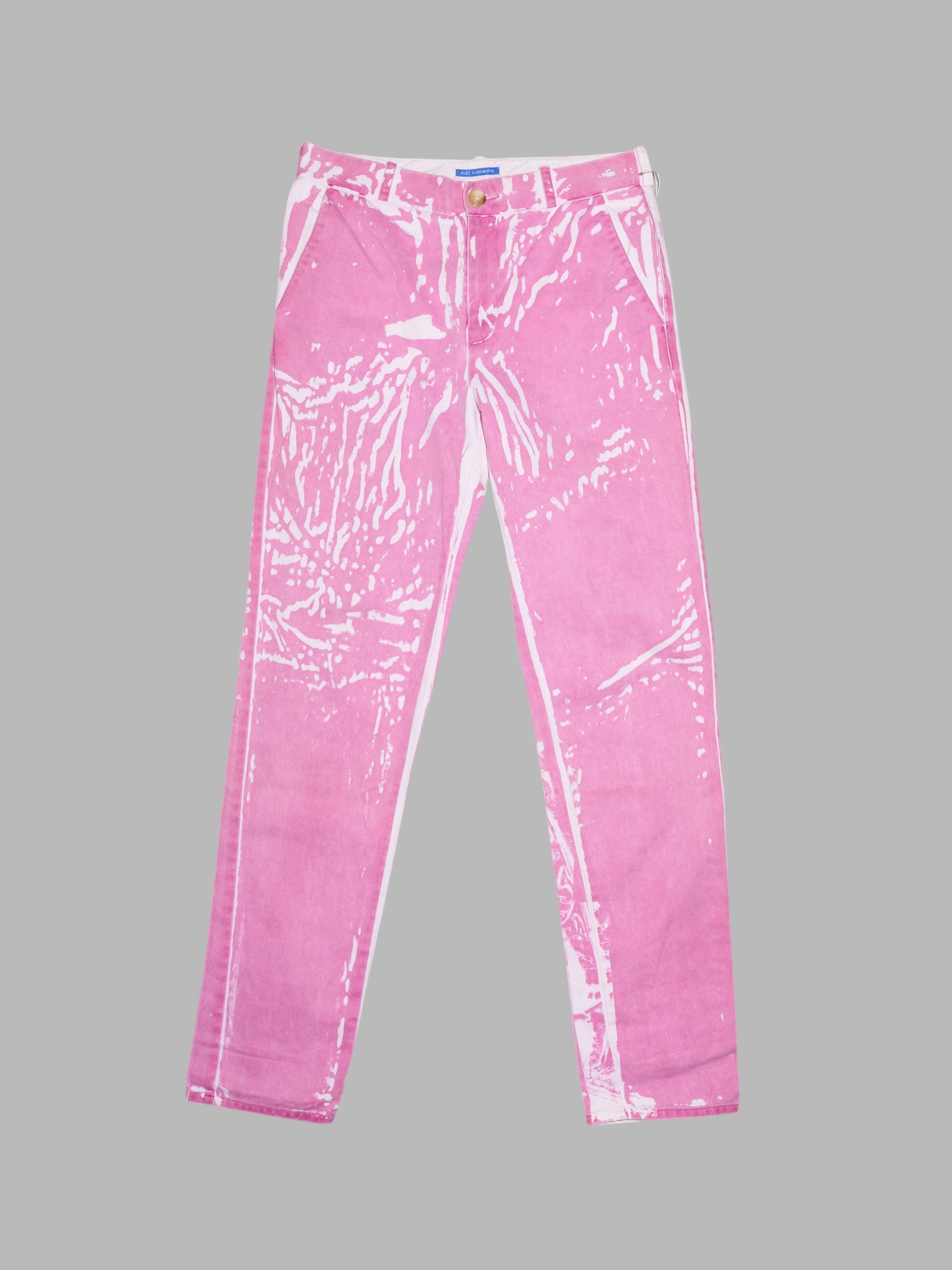 Eley Kishimoto pink cotton splotch print jeans