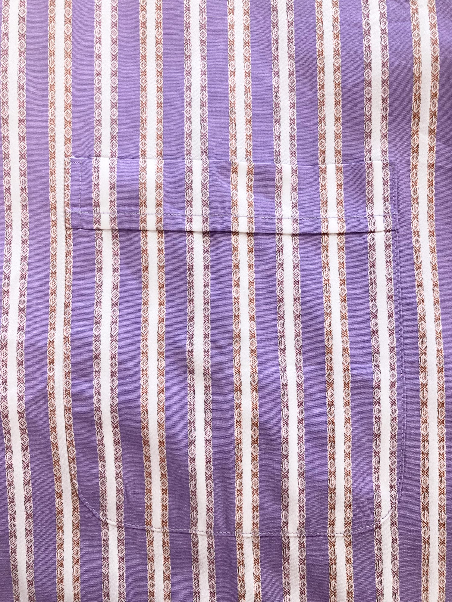 Dejure by Brains 1980s striped purple cotton fake button down collar shirt