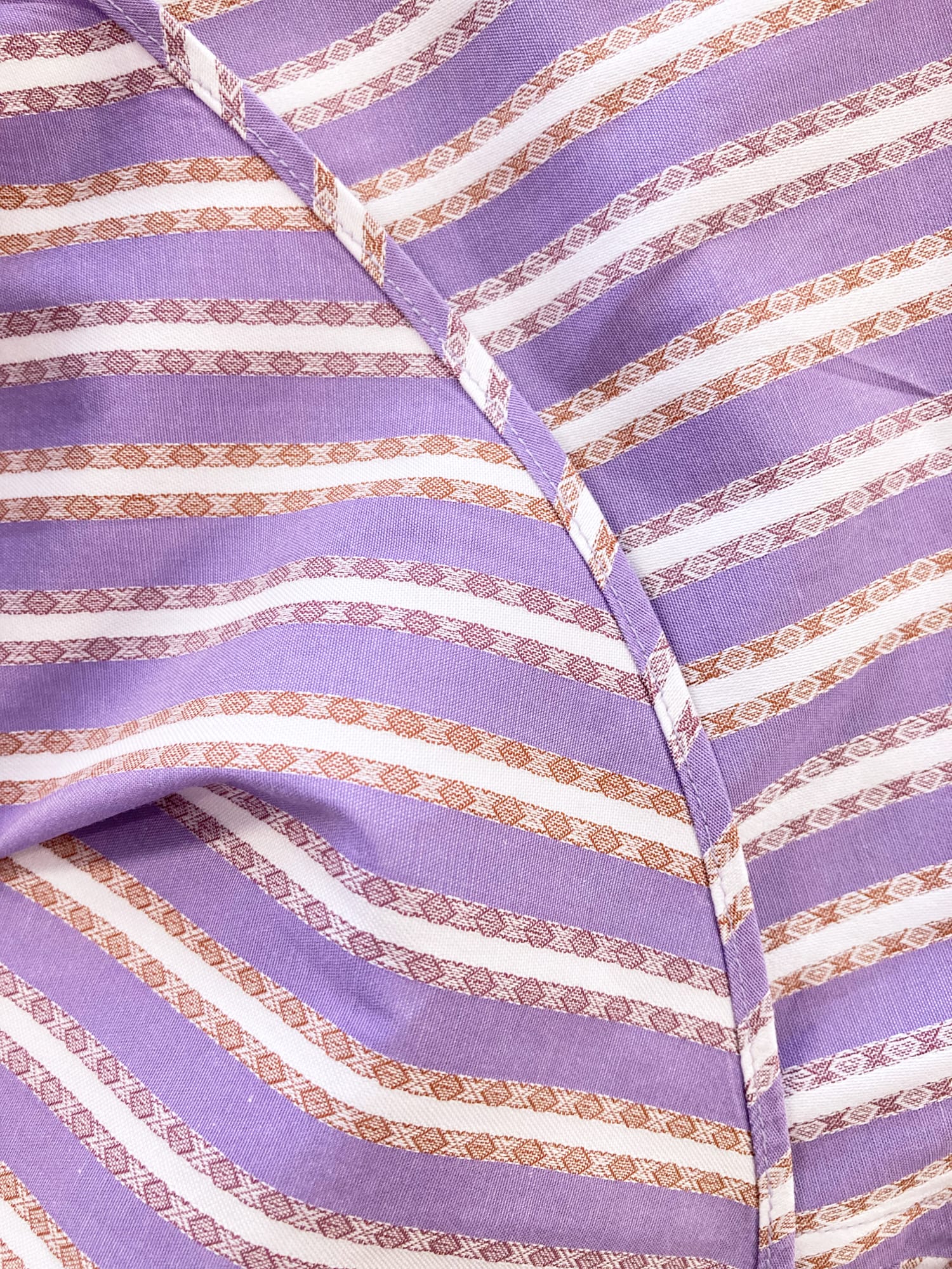 Dejure by Brains 1980s striped purple cotton fake button down collar shirt