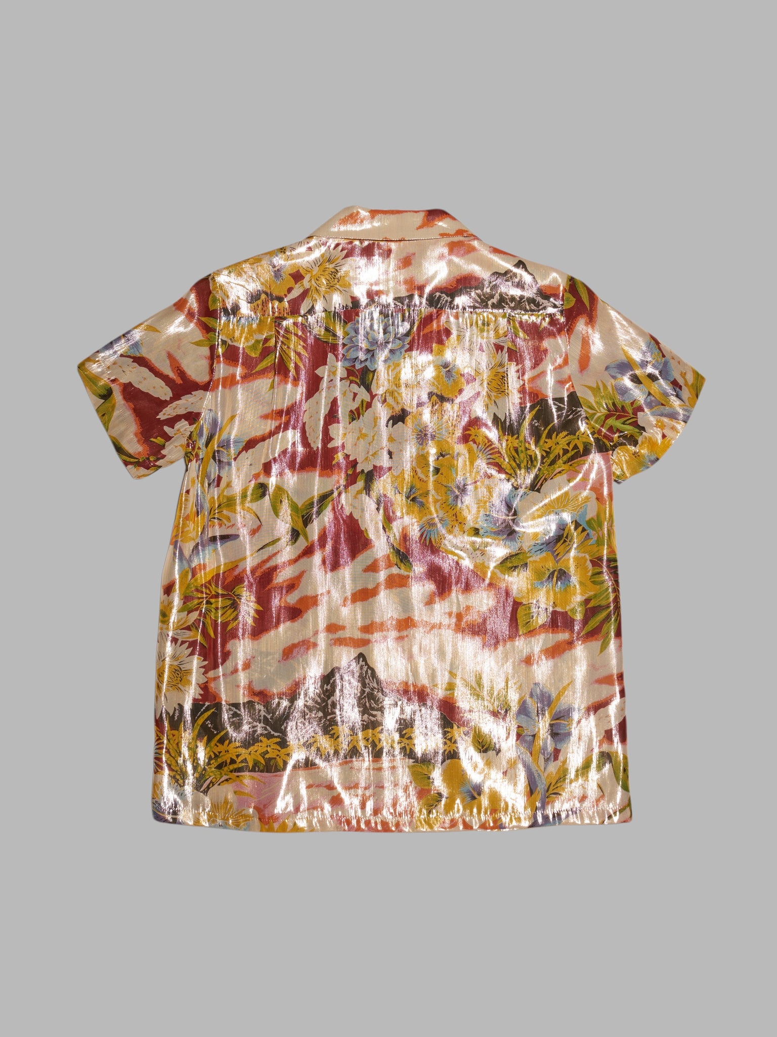 Junya Watanabe Comme des Garcons spring 2000 sparkly brown aloha shirt - M