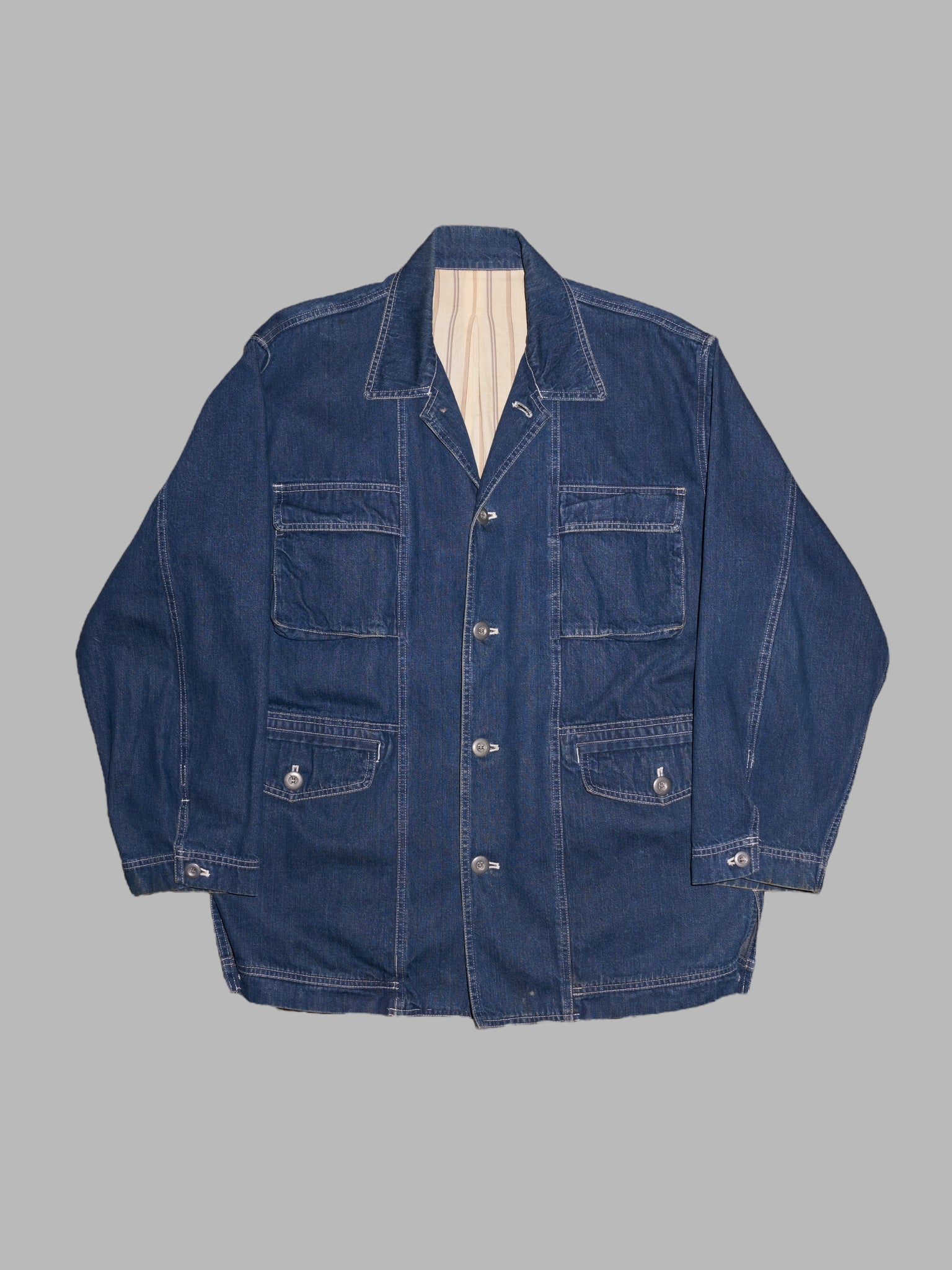 Tetsu Comme Ca Du Mode 1980s indigo denim chore jacket