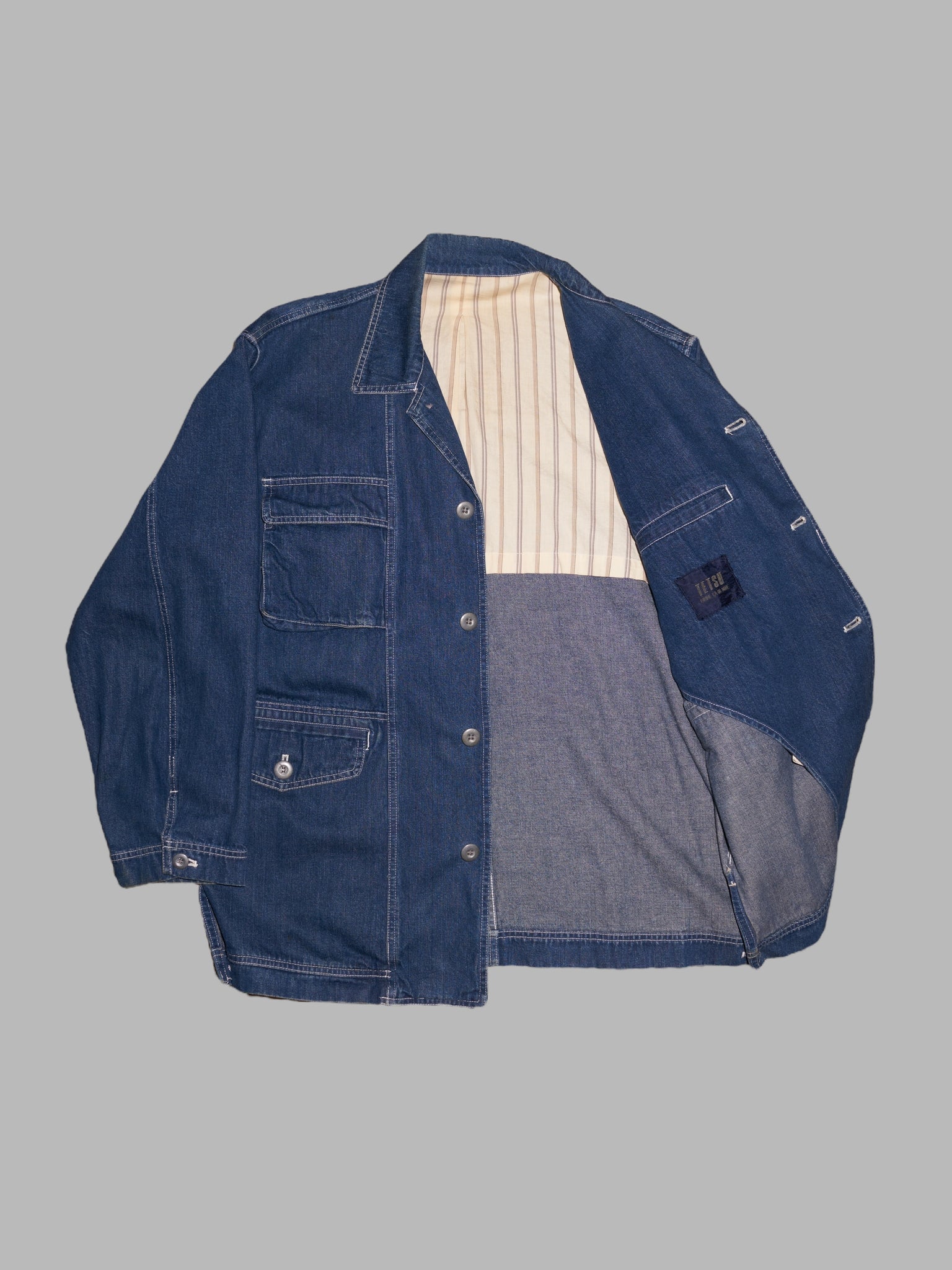 Tetsu Comme Ca Du Mode 1980s indigo denim chore jacket