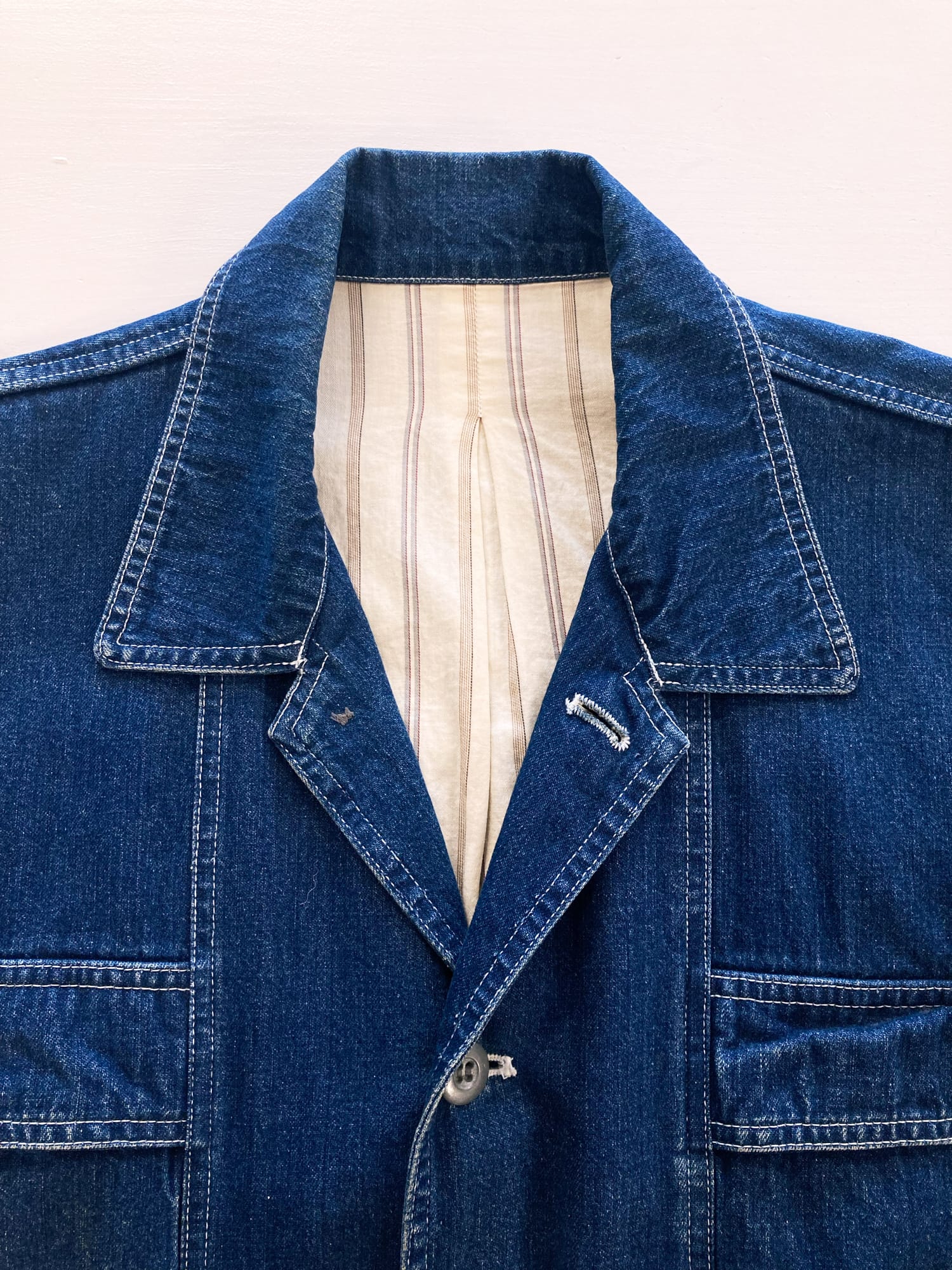 Tetsu Comme Ca Du Mode 1980s indigo denim chore jacket