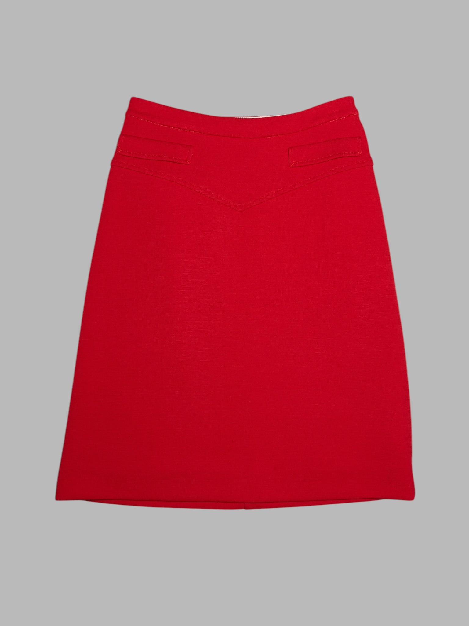 Dirk van Saene winter 2005 - 2006 red wool ponte knit knee length skirt