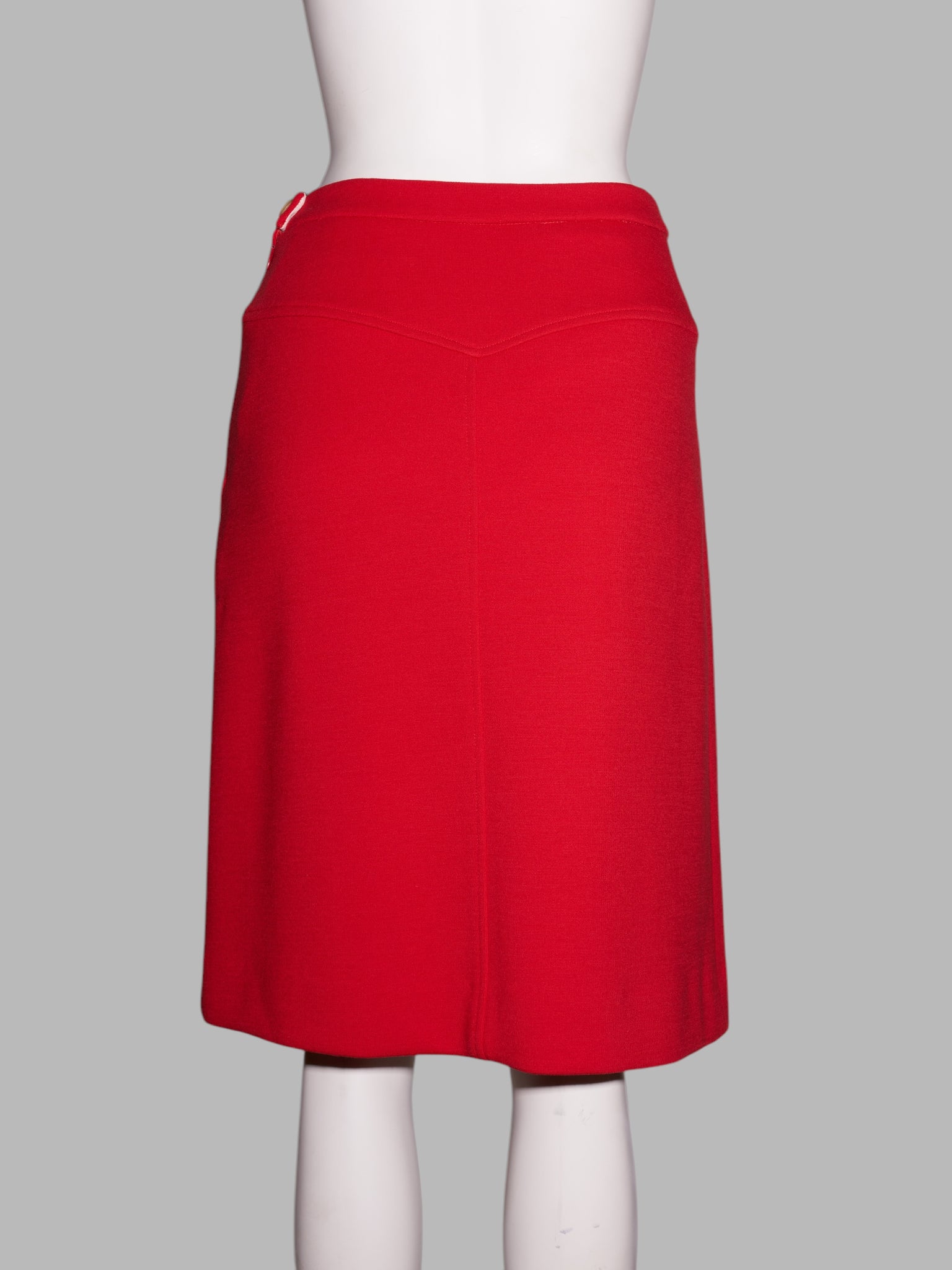 Dirk van Saene winter 2005 - 2006 red wool ponte knit knee length skirt