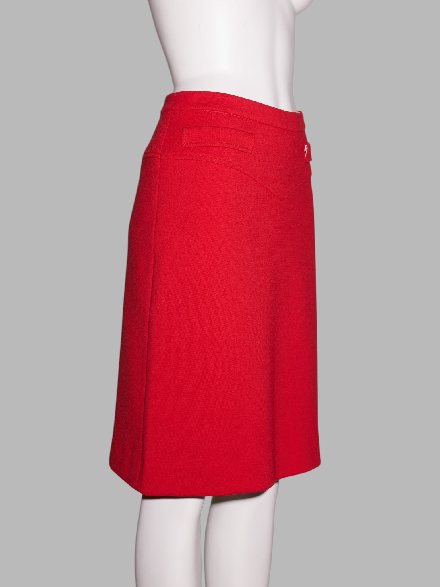 Dirk van Saene winter 2005 - 2006 red wool ponte knit knee length skirt