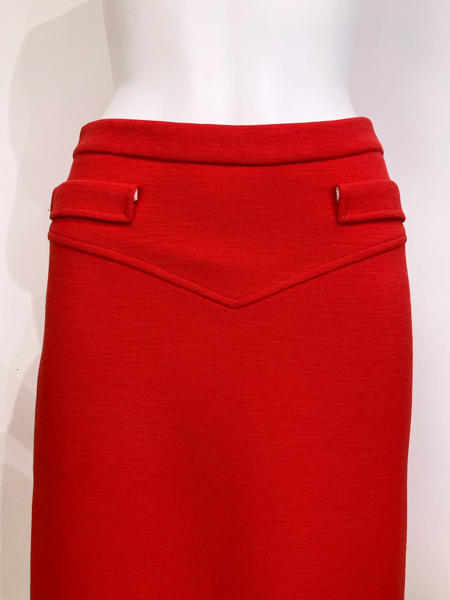 Dirk van Saene winter 2005 - 2006 red wool ponte knit knee length skirt