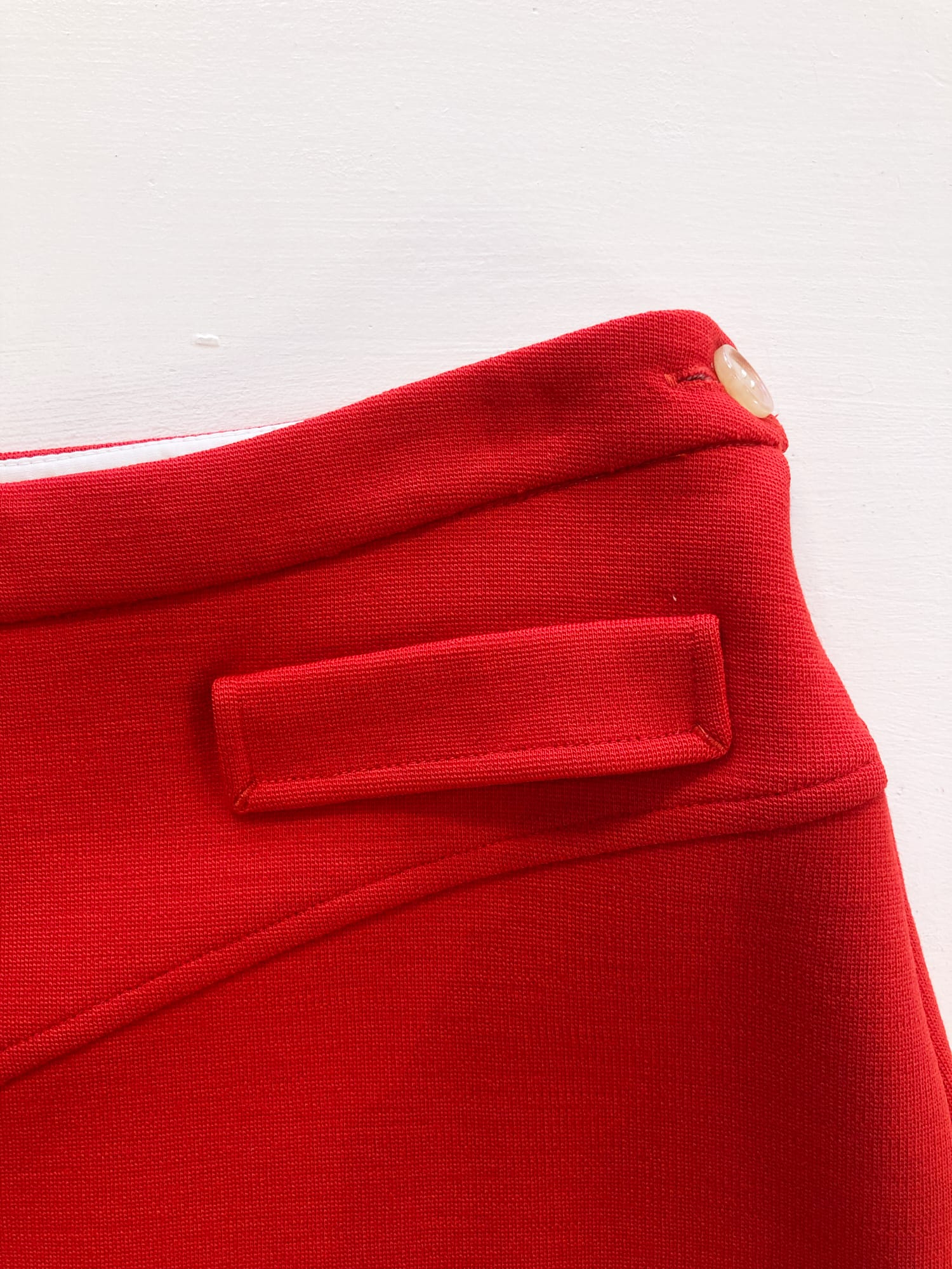 Dirk van Saene winter 2005 - 2006 red wool ponte knit knee length skirt