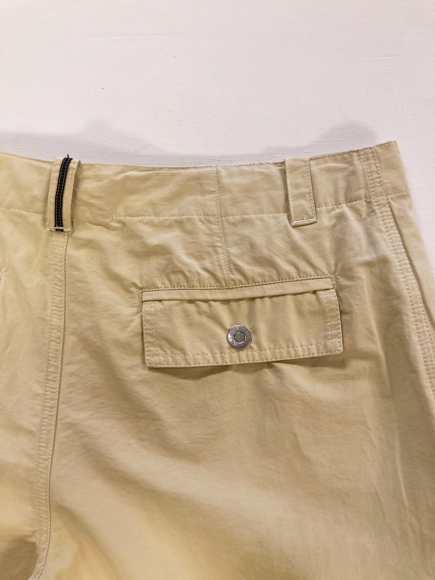 Versace Sport beige cotton nylon cargo shorts