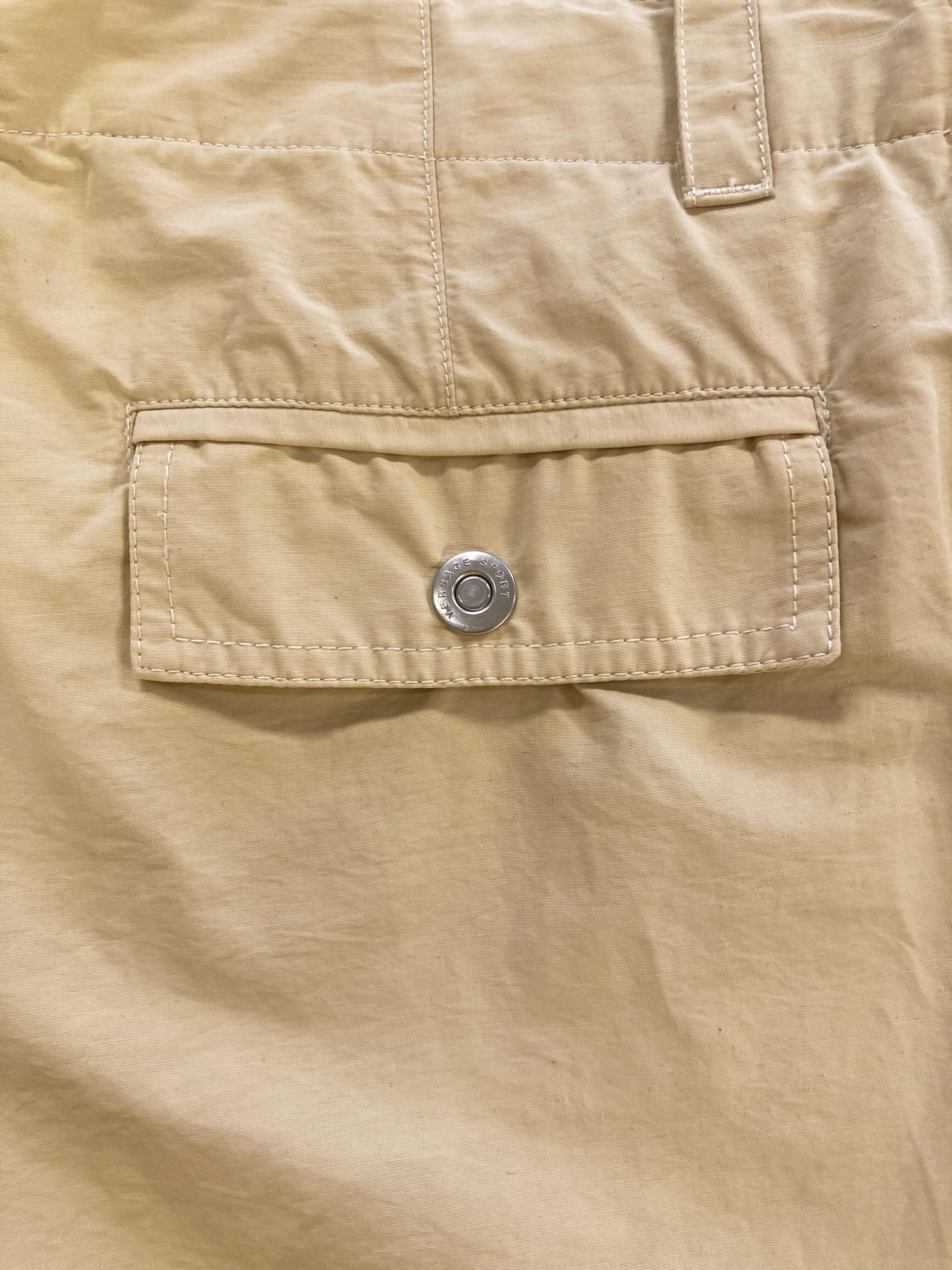 Versace Sport beige cotton nylon cargo shorts