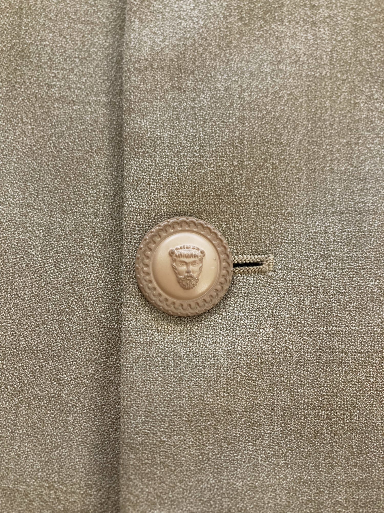 Istante Gianni Versace 1990s greige wool two button blazer