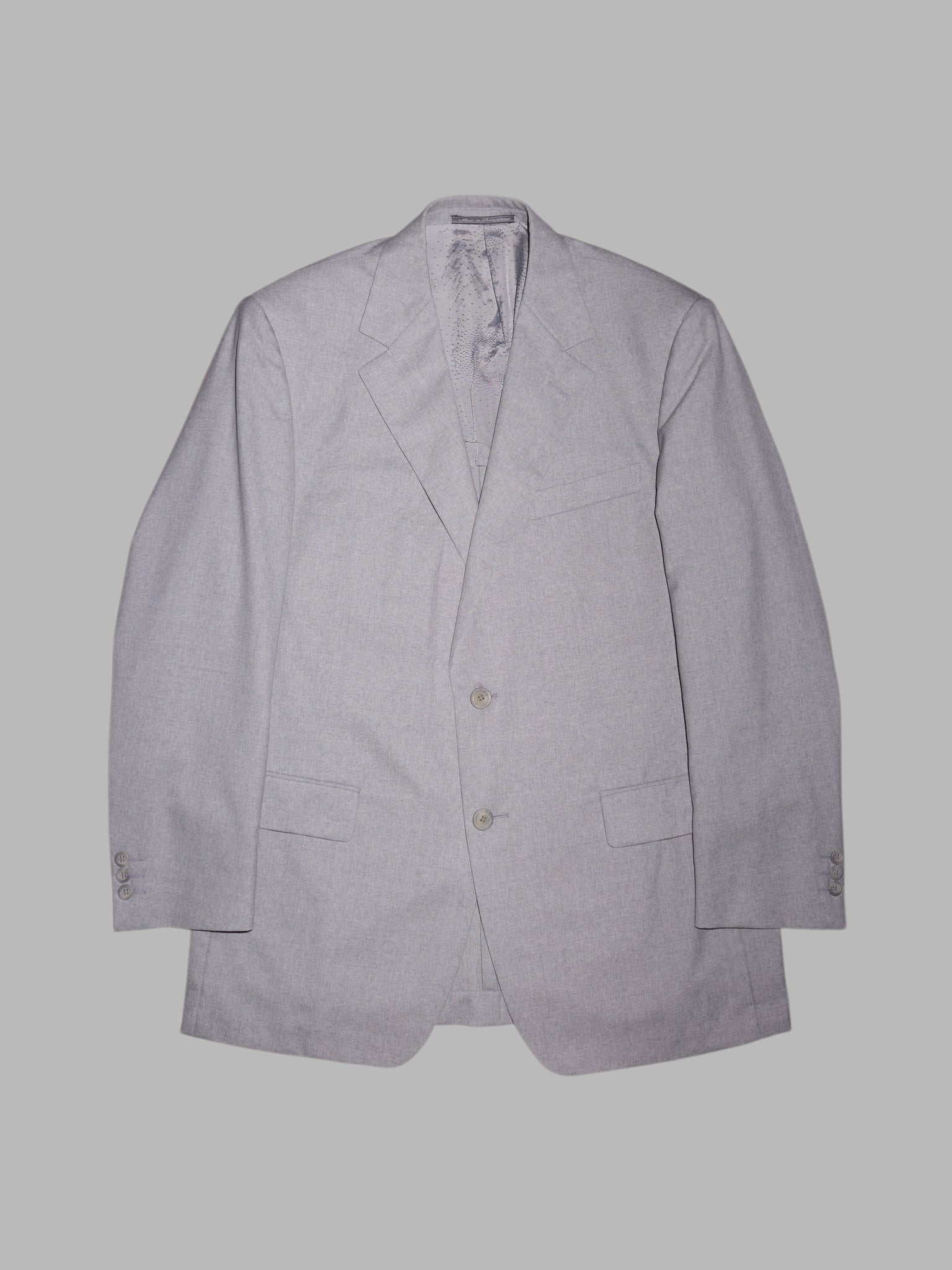 Gianni Versace Couture 1990s lightweight grey wool two button blazer