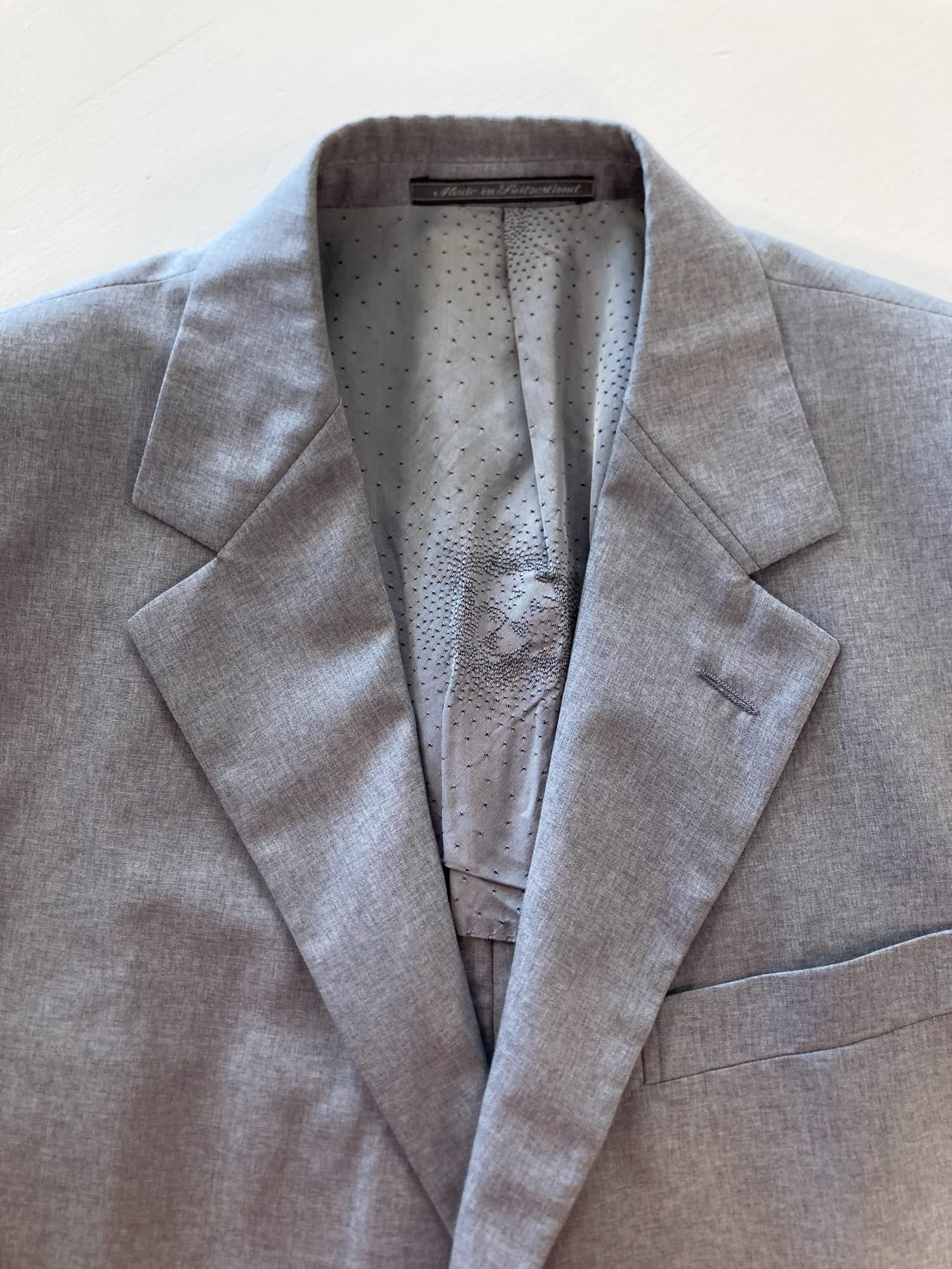 Gianni Versace Couture 1990s lightweight grey wool two button blazer