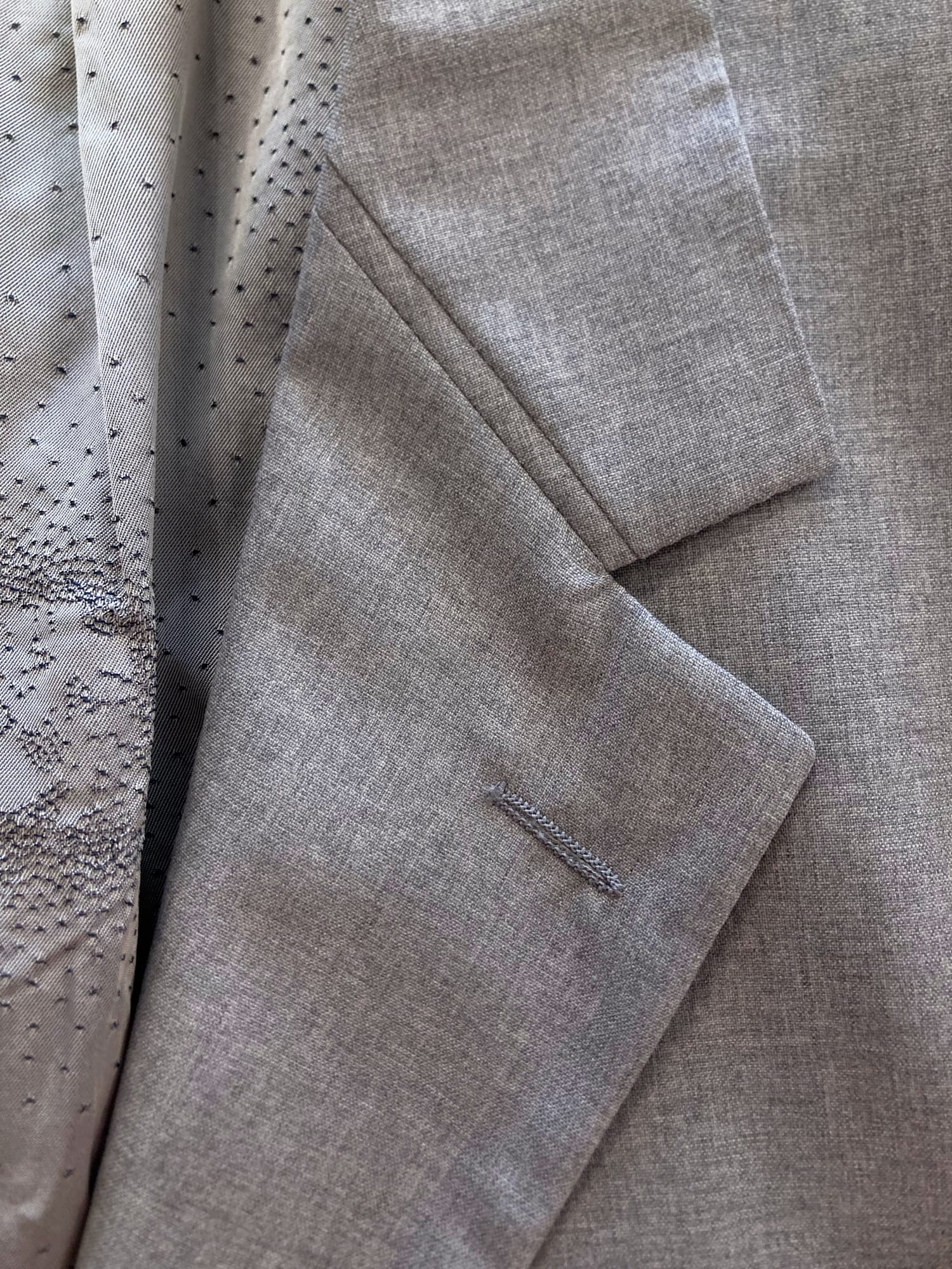 Gianni Versace Couture 1990s lightweight grey wool two button blazer