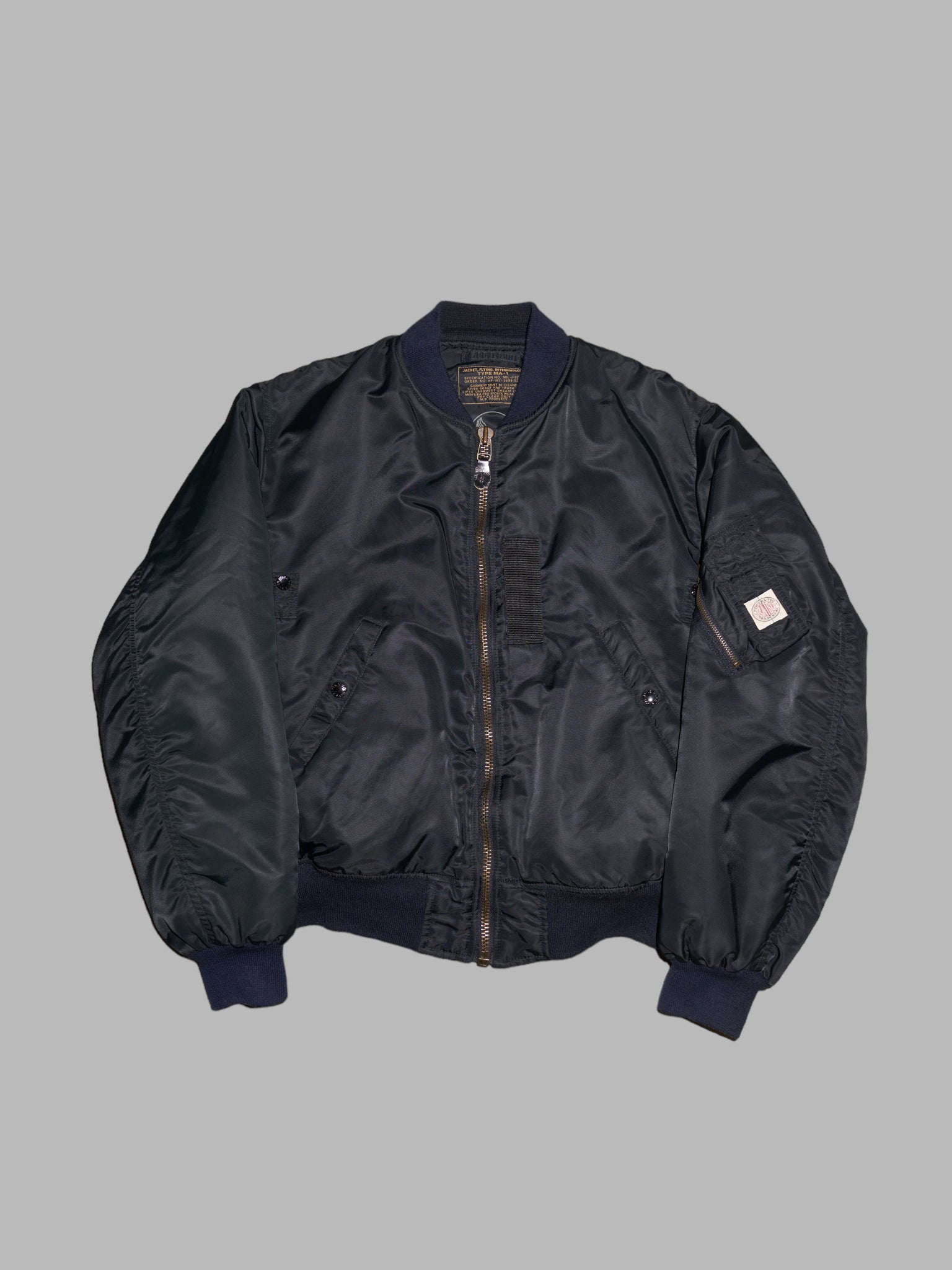 Men’s Ba-tsu 1990s padded black nylon MA-1 bomber jacket