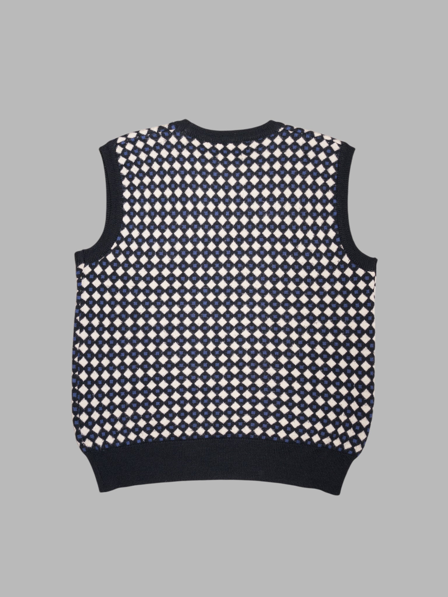LQ Y’s for men yohji yamamoto 1990s knitted wool diamond pattern sweater vest
