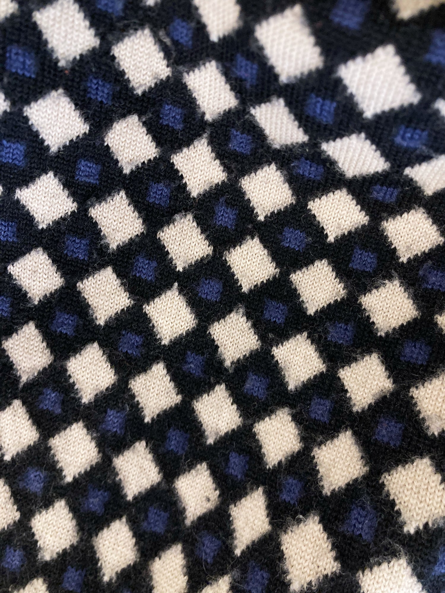 LQ Y’s for men yohji yamamoto 1990s knitted wool diamond pattern sweater vest
