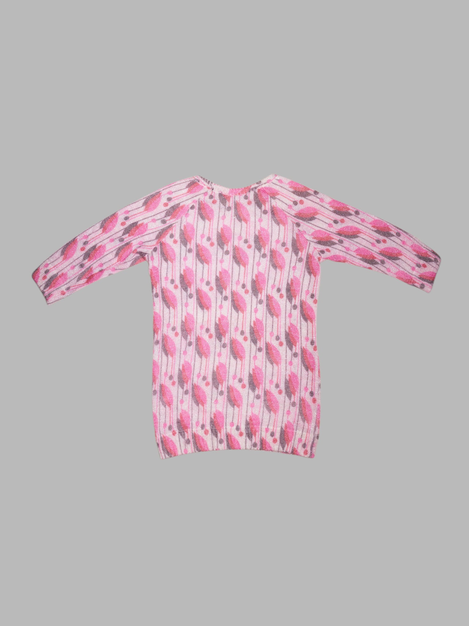 Christophe Lemaire winter 2001 2002 pink leaf print mohair blend knit sweater