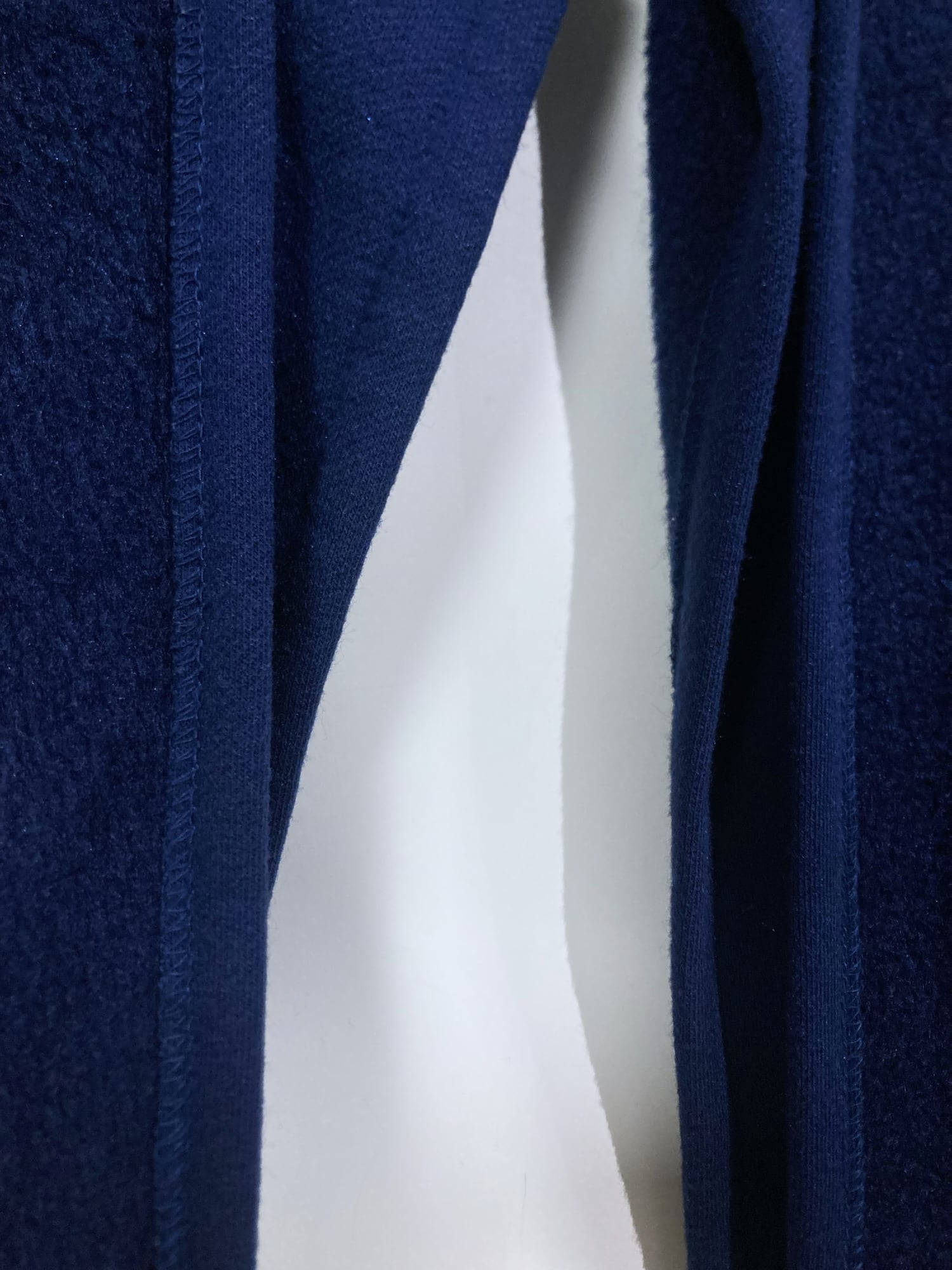 Norma Kamali 1980s long navy fleece gown coat with integrated scarf