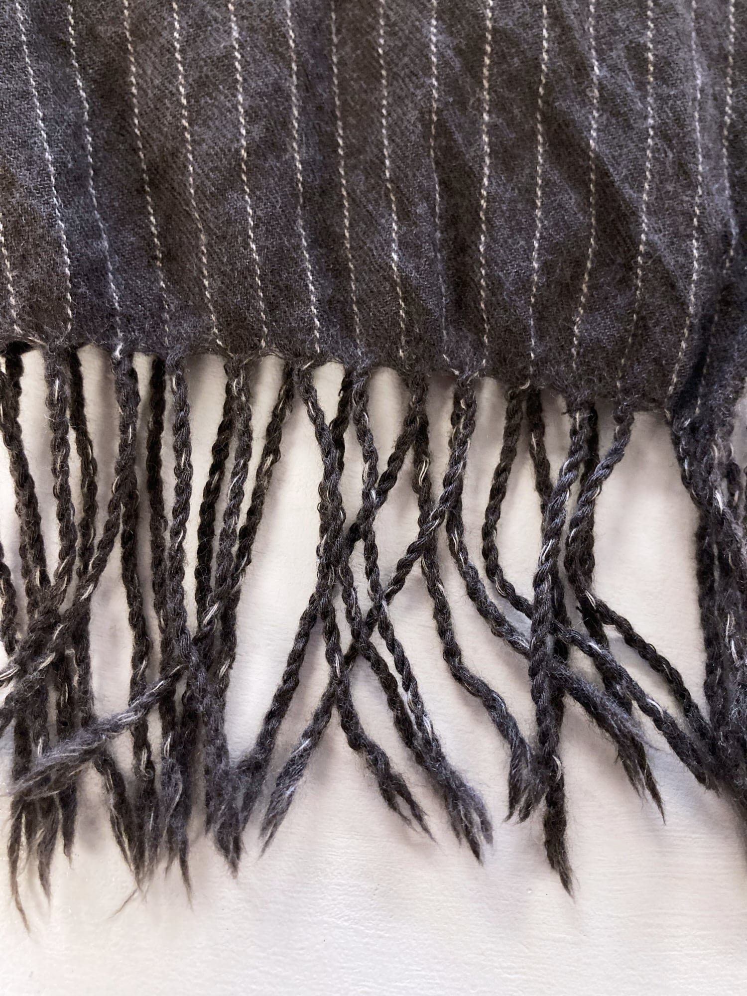 Vintage Cantarelli striped brown wool scarf