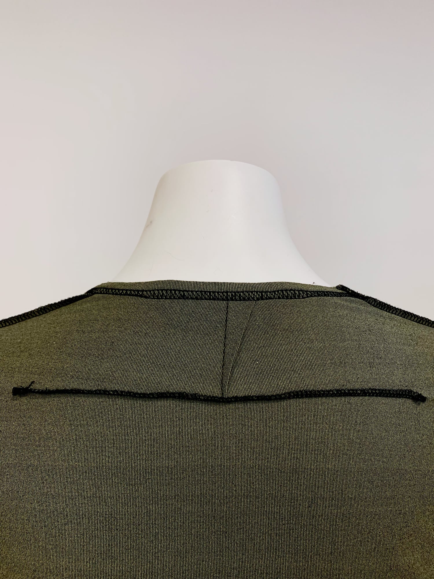 Junya Watanabe winter 1995 khaki nylon inside out overlocked crop top