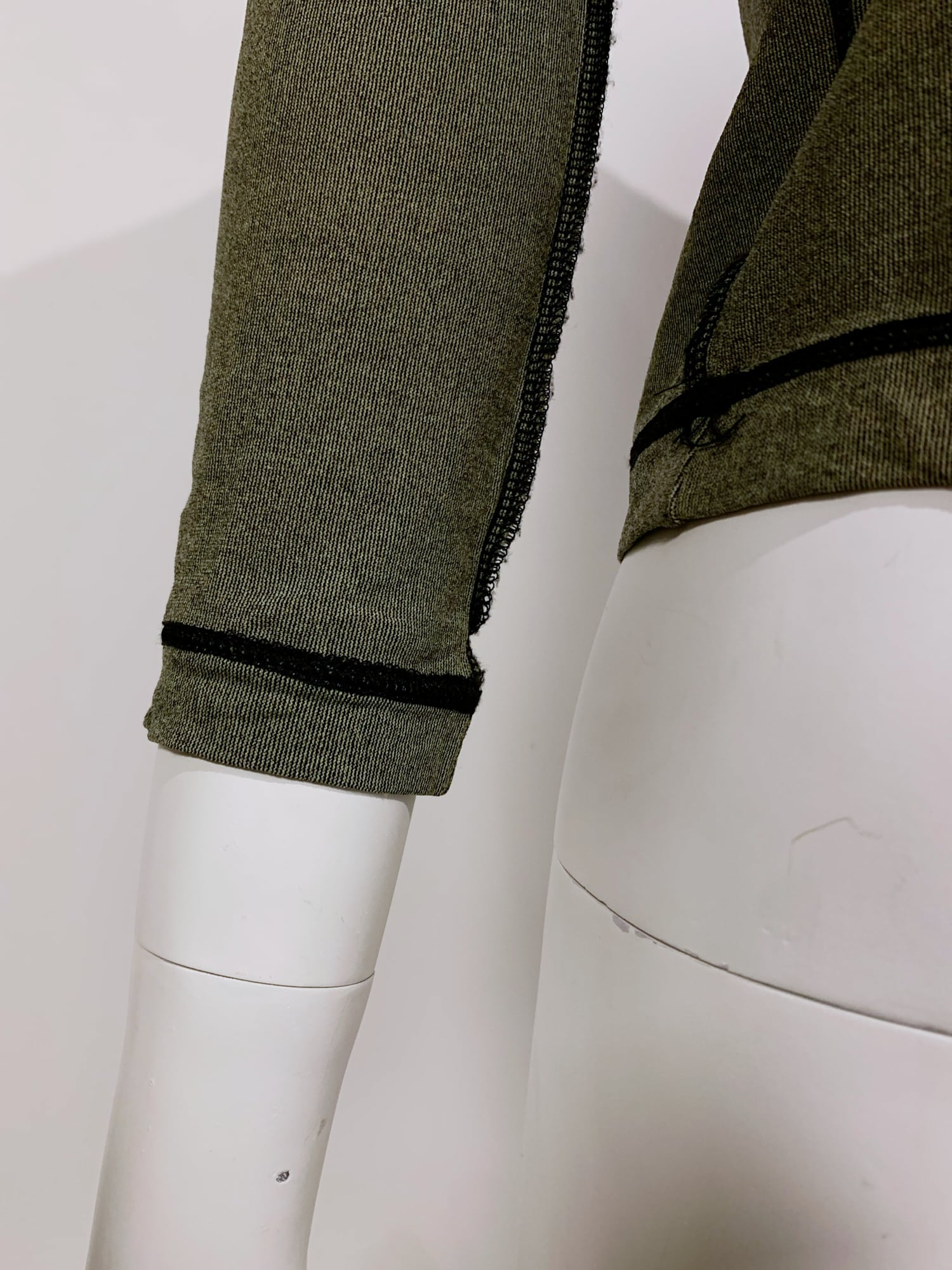 Junya Watanabe winter 1995 khaki nylon inside out overlocked crop top