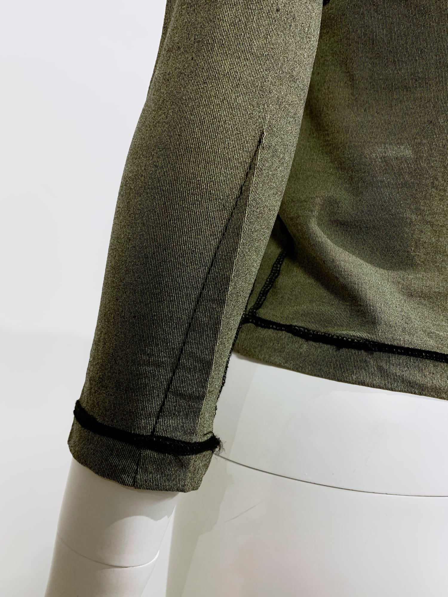 Junya Watanabe winter 1995 khaki nylon inside out overlocked crop top