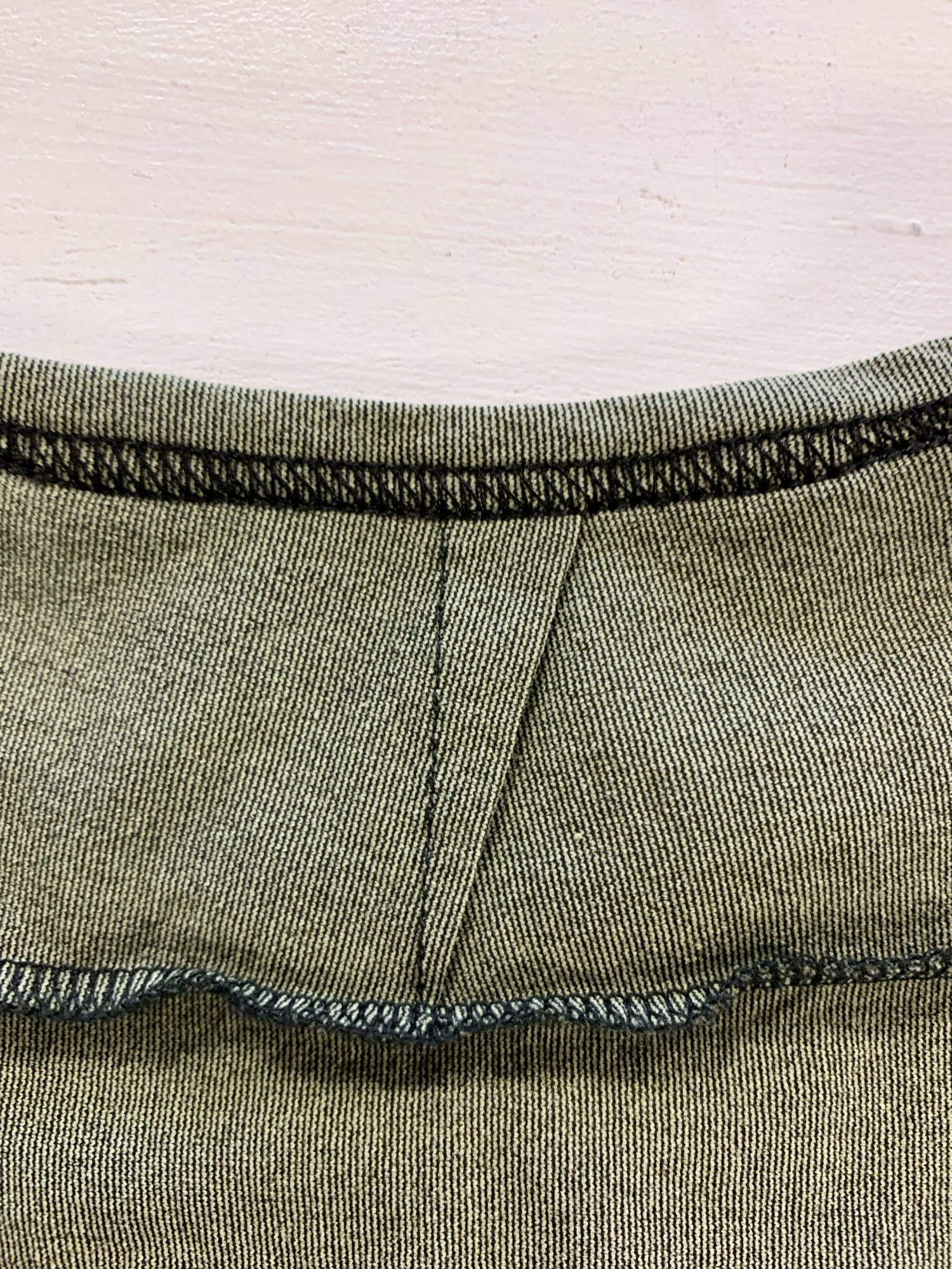 Junya Watanabe winter 1995 khaki nylon inside out overlocked crop top