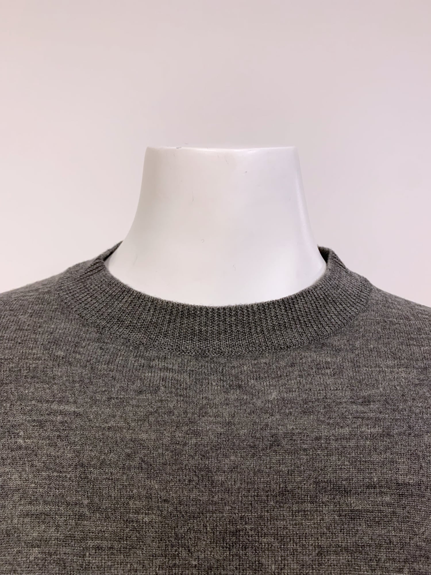 Junya Watanabe spring 1996 grey wool knit t-shirt with sheer green nylon back