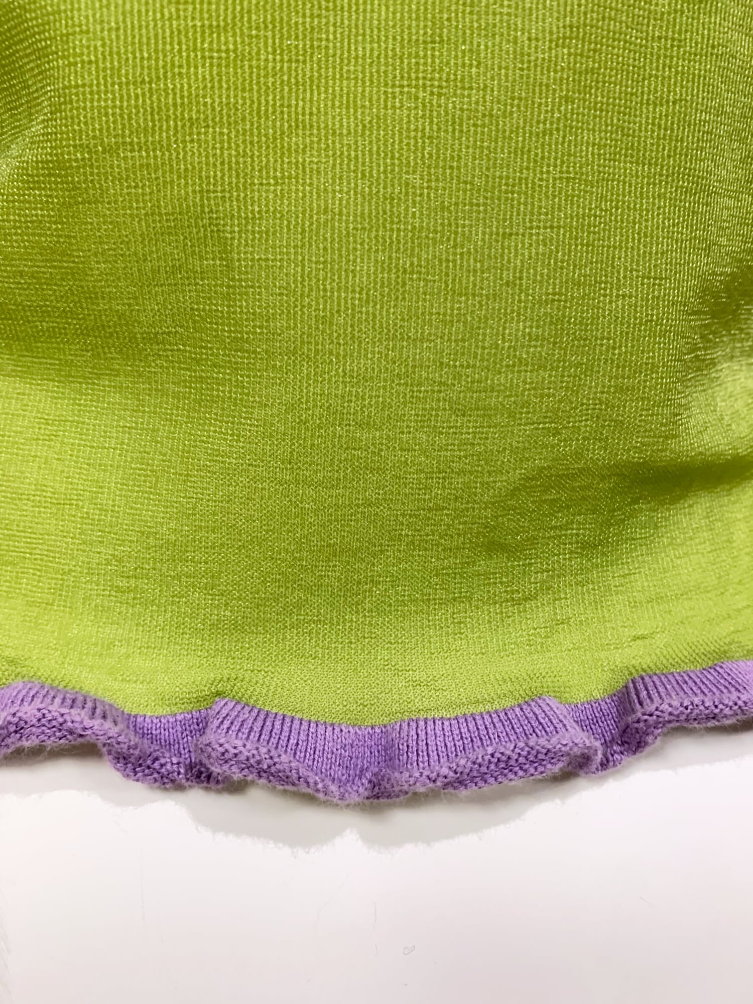 Junya Watanabe spring 1996 grey wool knit t-shirt with sheer green nylon back
