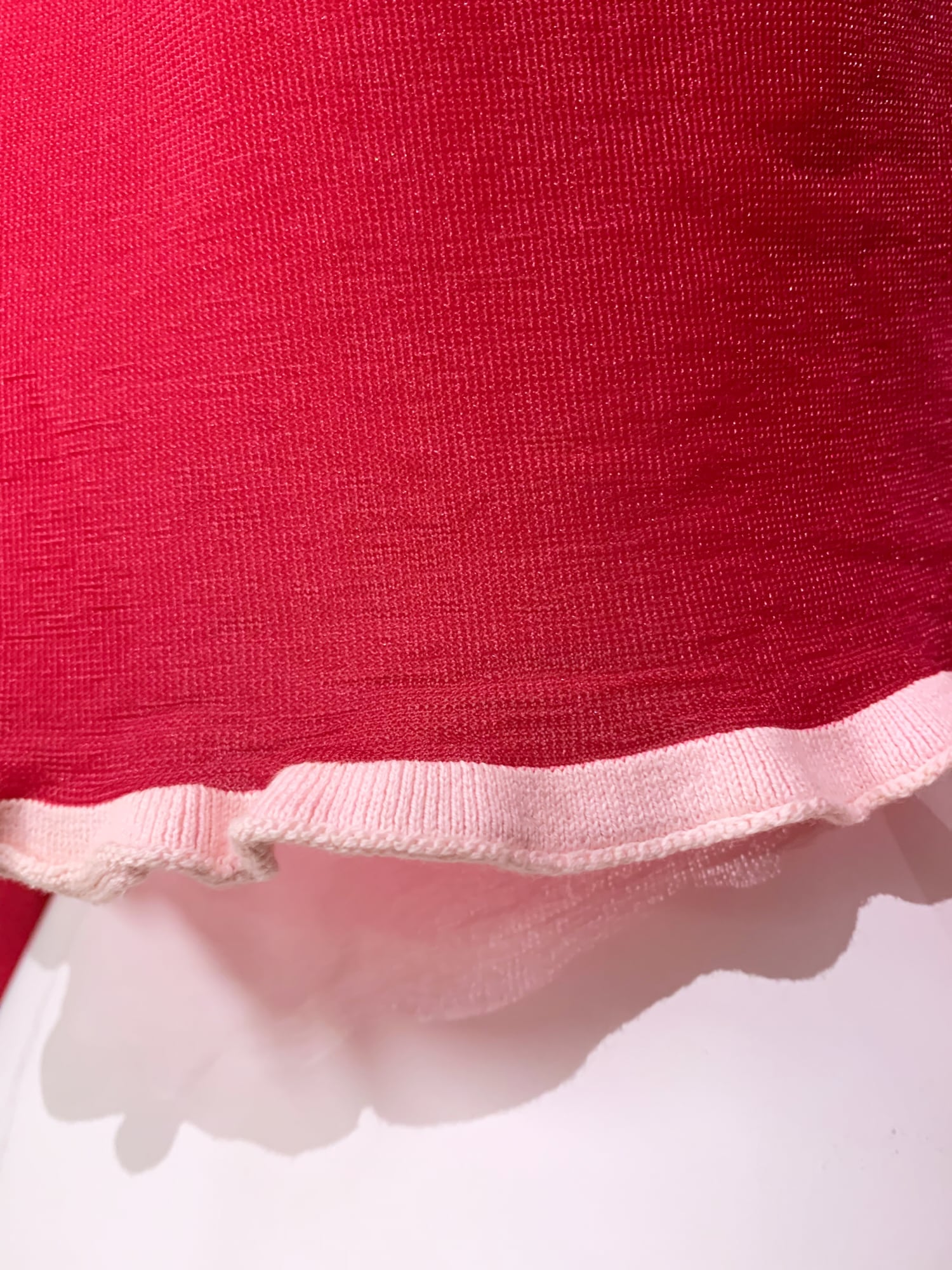 Junya Watanabe spring 1996 purple wool knit cardigan with sheer pink nylon back