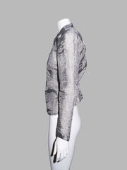 Junya Watanabe winter 1995 three dimensional creased silver organza zip jacket