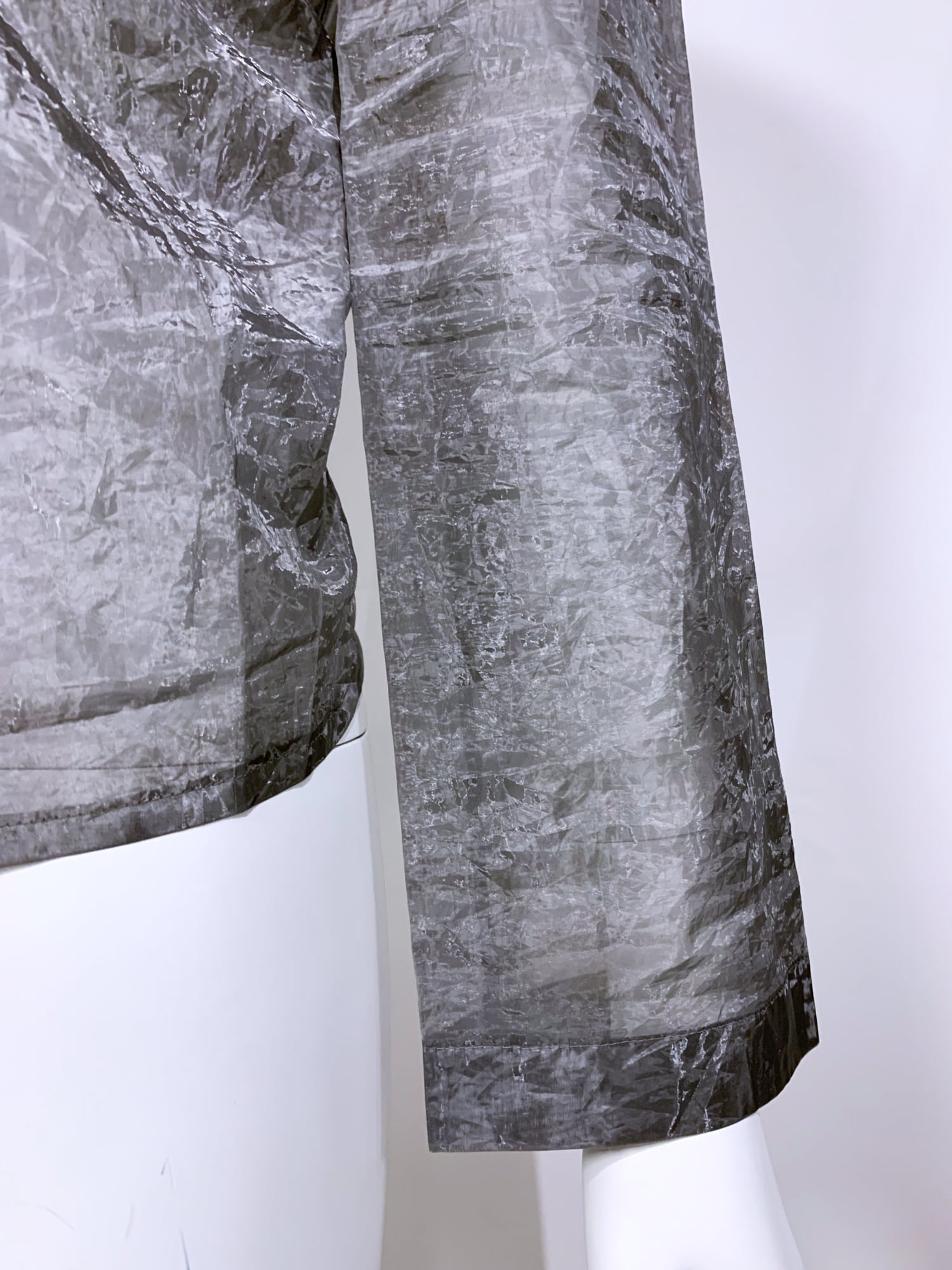 Junya Watanabe winter 1995 three dimensional creased silver organza zip jacket